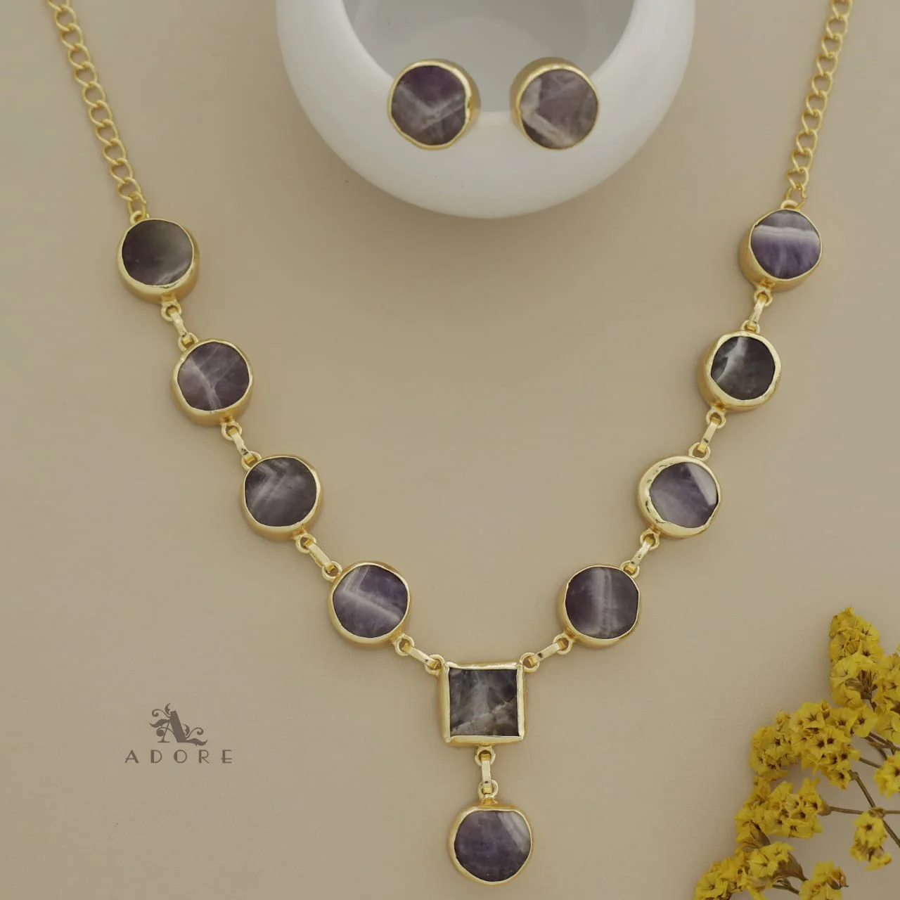 Marleigh Raw Stone Neckpiece With Stud - Image 14