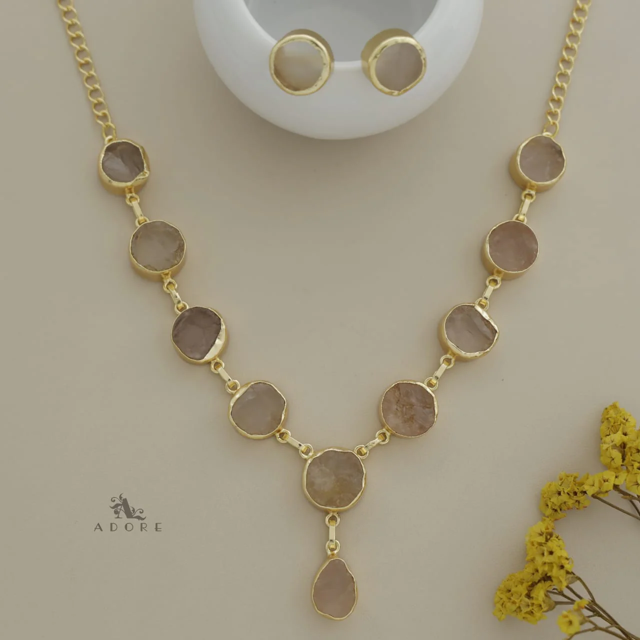 Marleigh Raw Stone Neckpiece With Stud - Image 18