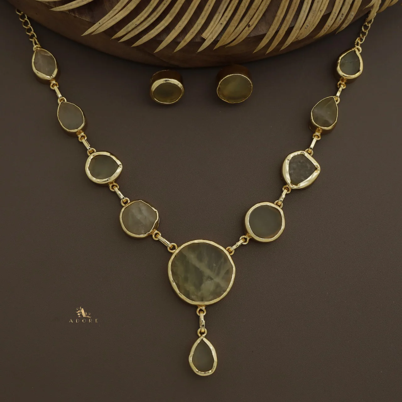 Marleigh Raw Stone Neckpiece With Stud - Image 7