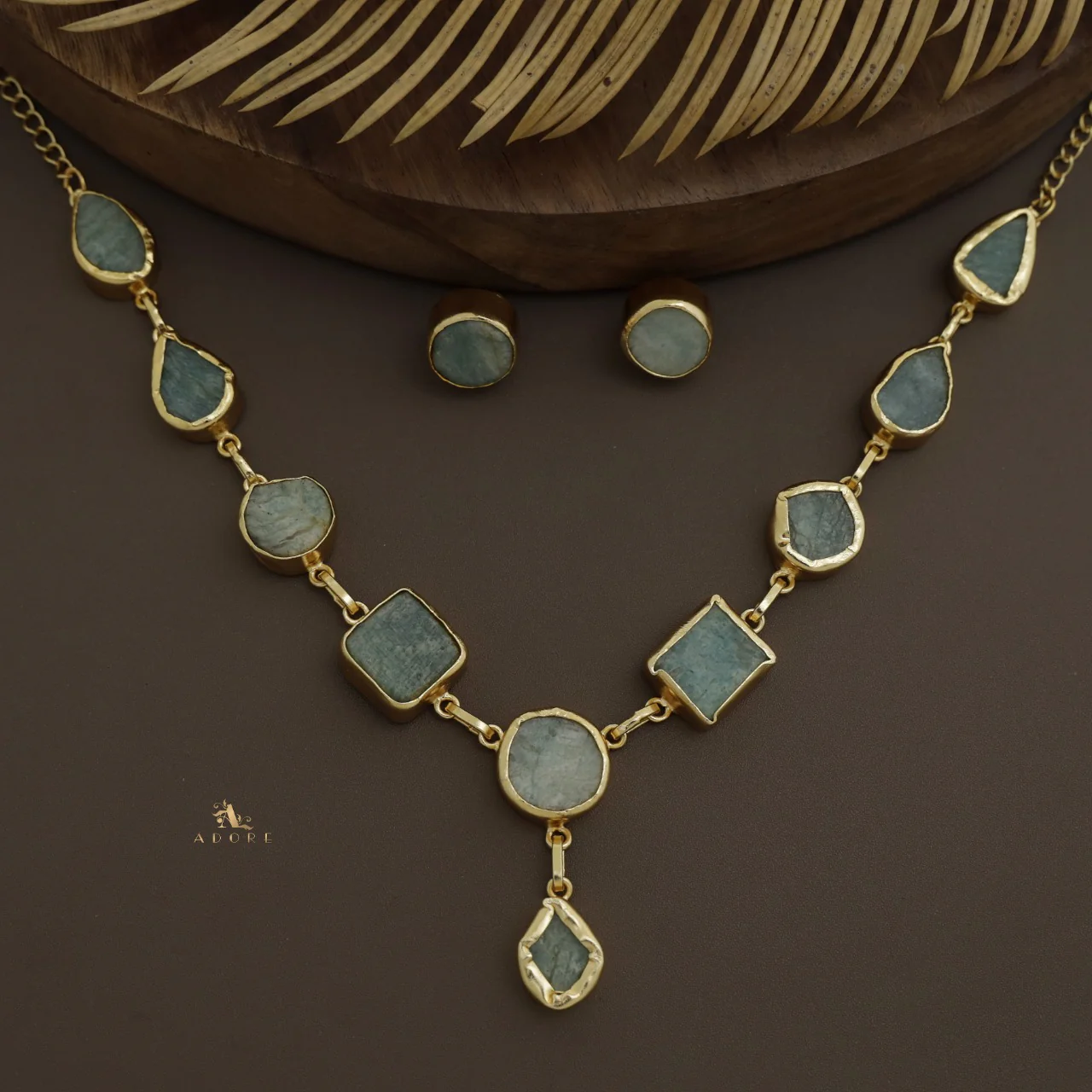 Marleigh Raw Stone Neckpiece With Stud - Image 8