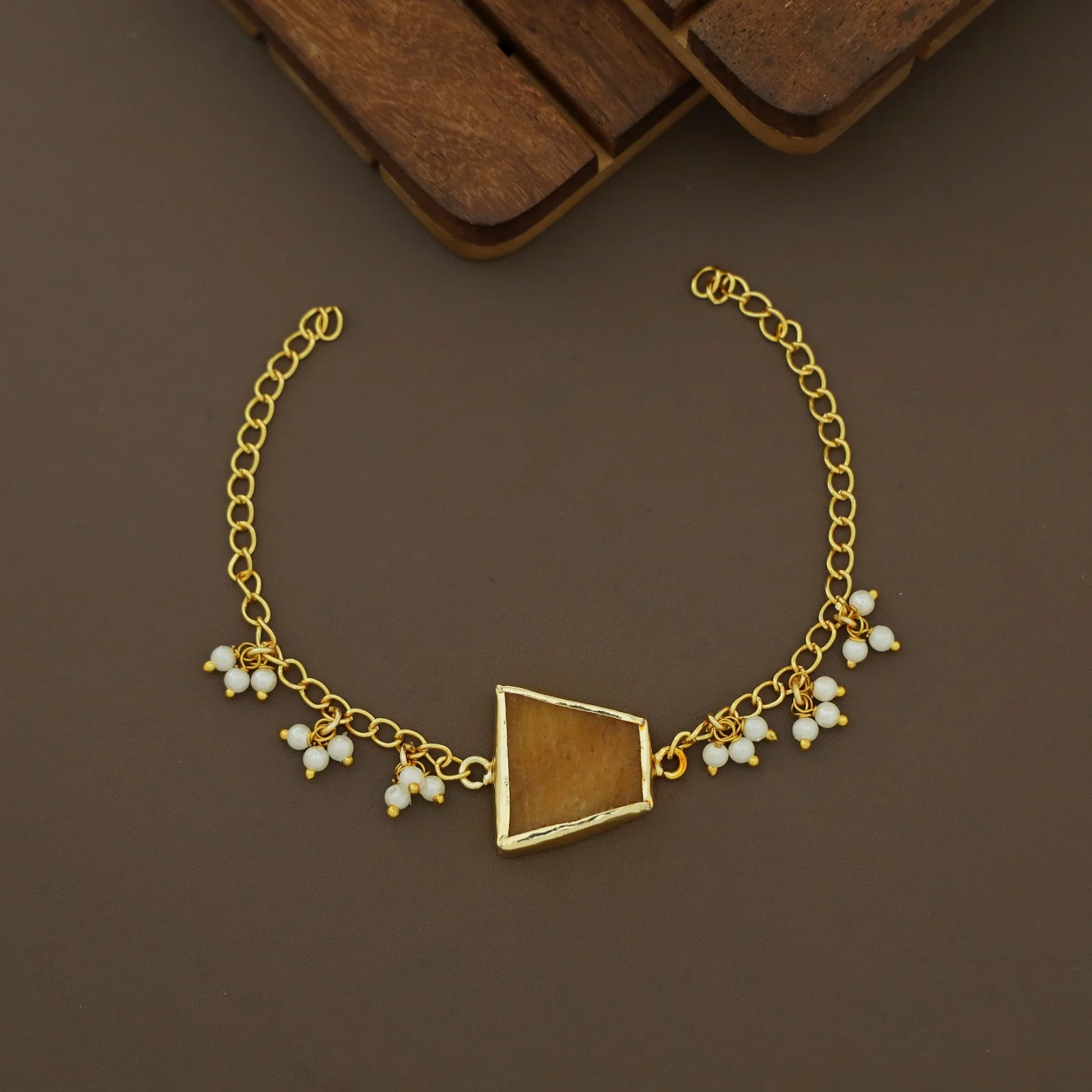 Marsha Raw Stone Pearl Bracelet - Image 6