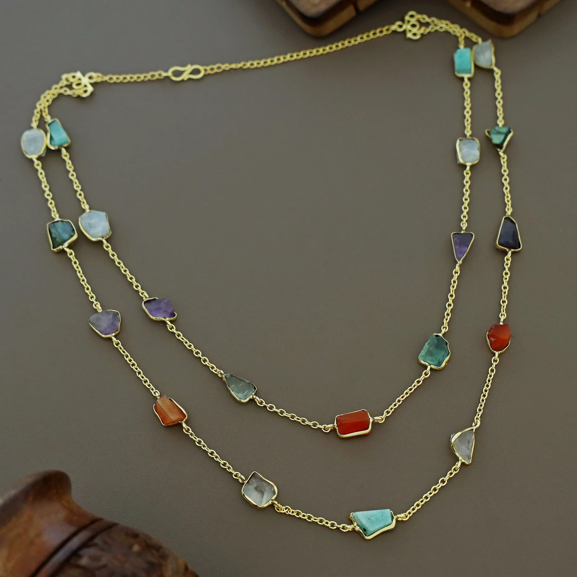 Mawar 2 Layer Raw Stone Neckpiece - Image 5