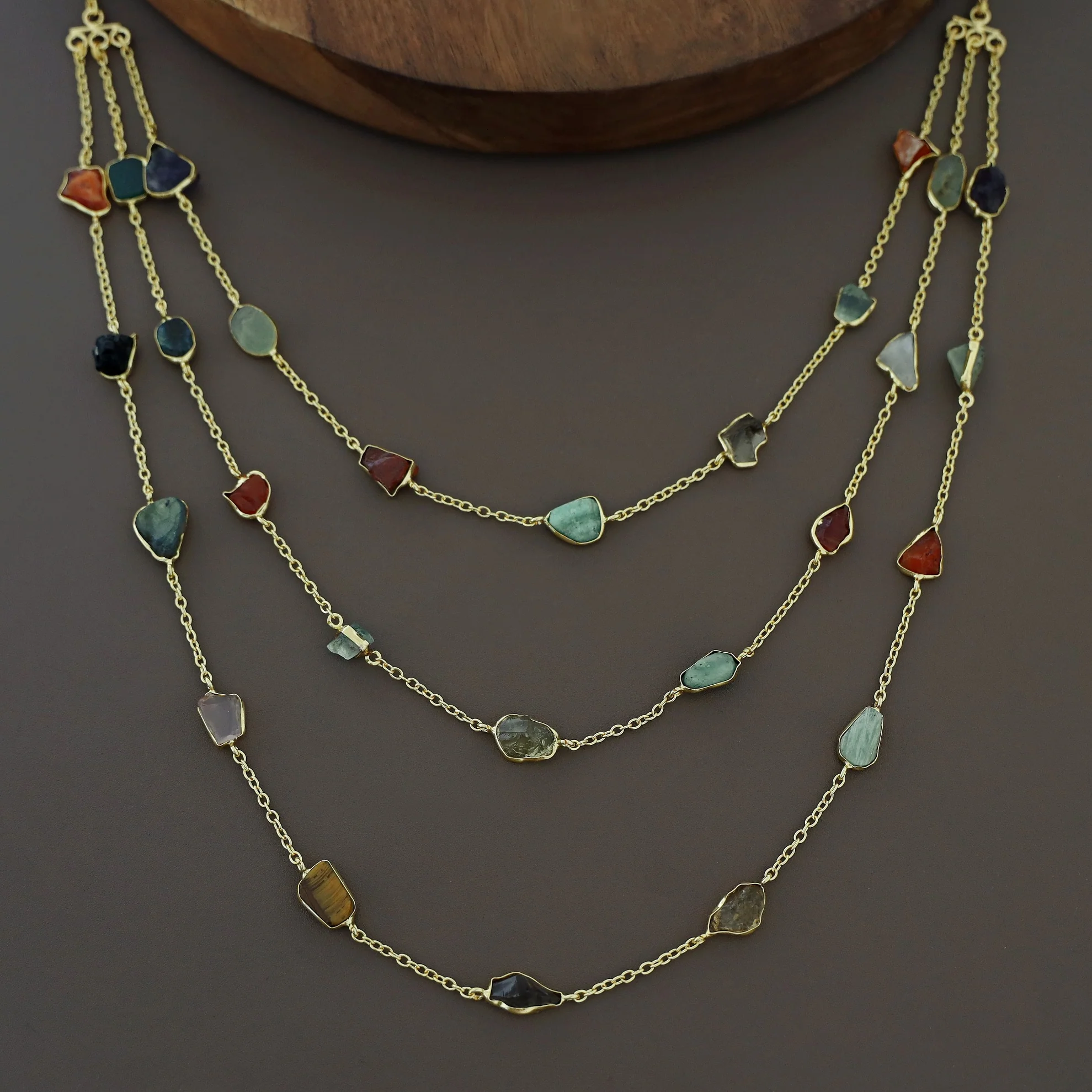 Mawar 3 Layer Raw Stone Neckpiece - Image 5