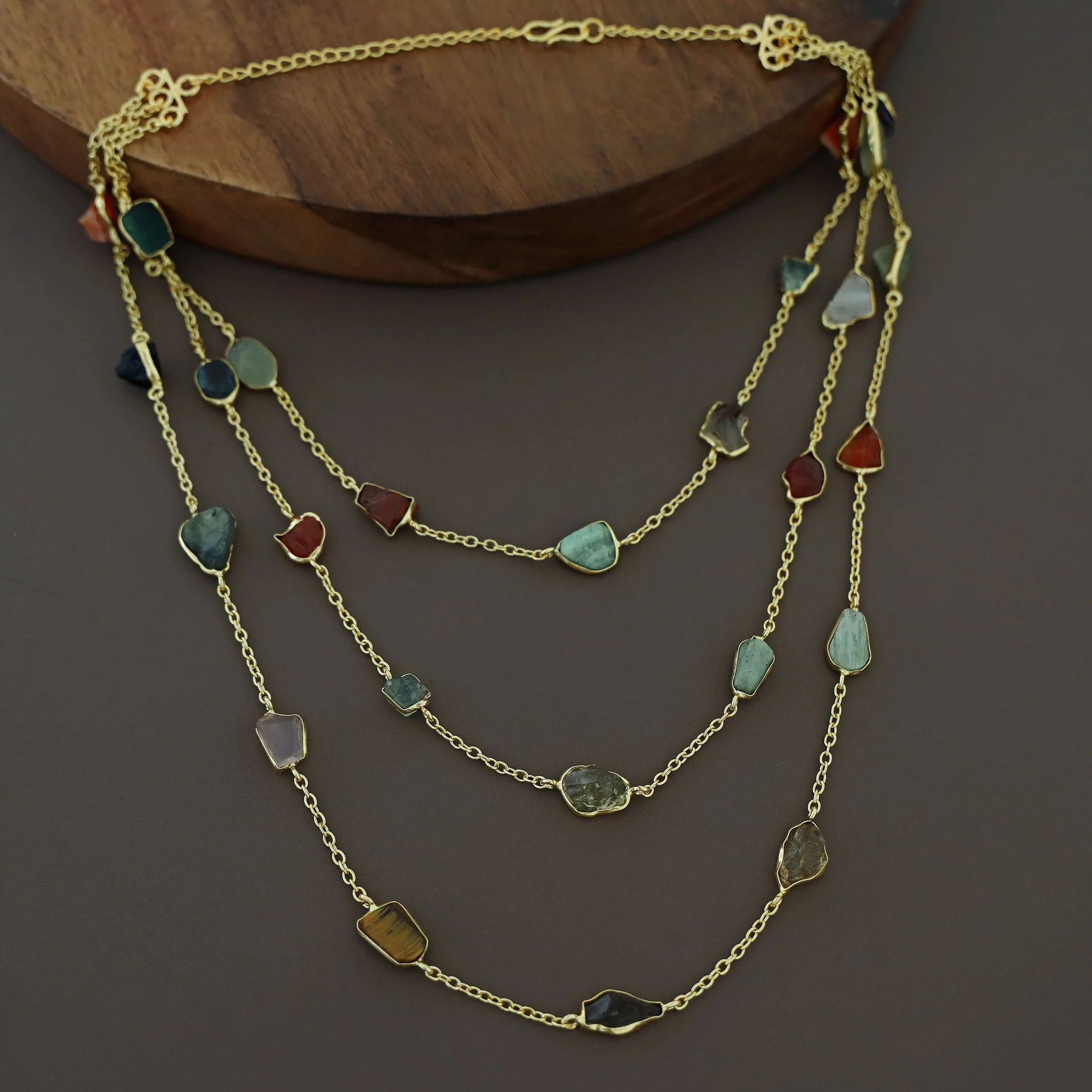 Mawar 3 Layer Raw Stone Neckpiece - Image 6