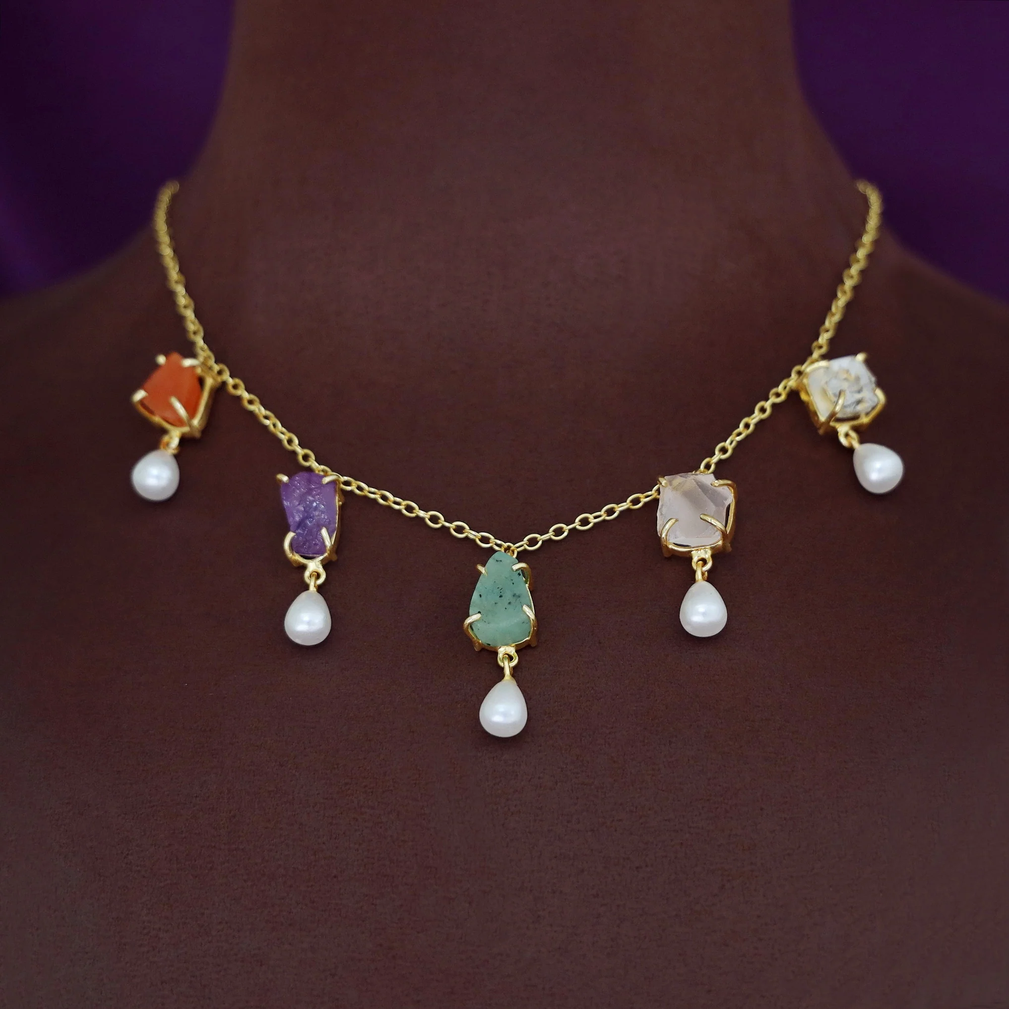 Mawar Claw Raw Stone Pearl Neckpiece - Image 2