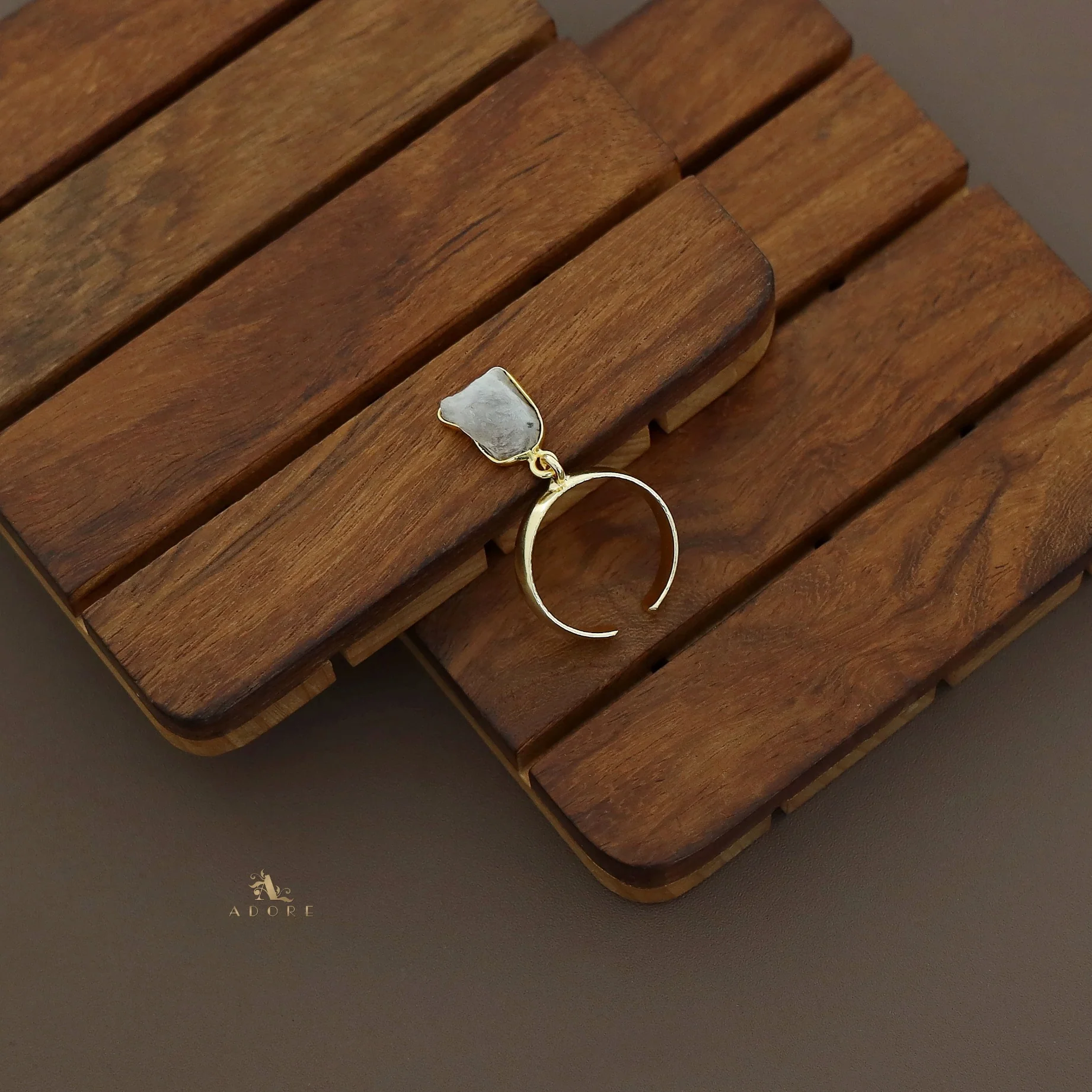 Mawar Hanging Raw Stone Ring - Image 15