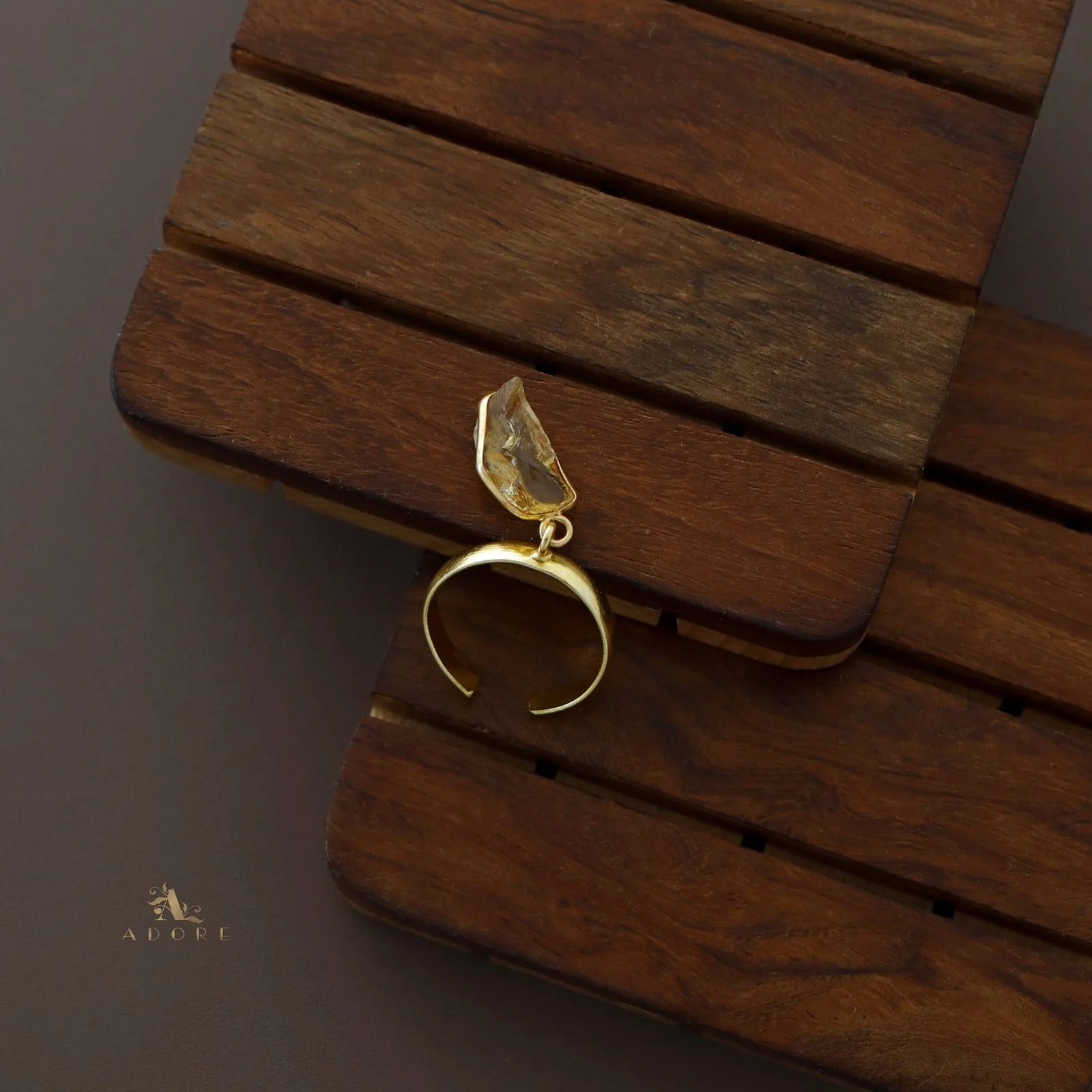 Mawar Hanging Raw Stone Ring - Image 2