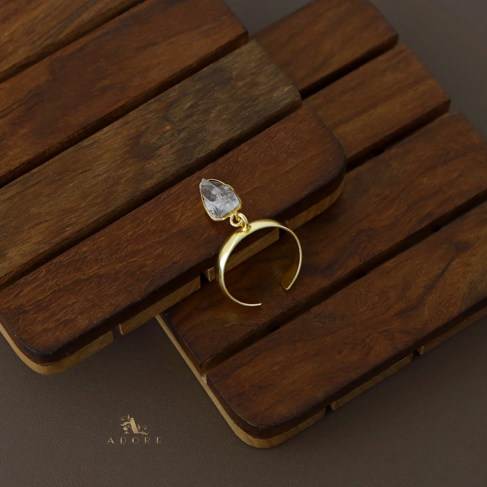 Mawar Hanging Raw Stone Ring - Image 3