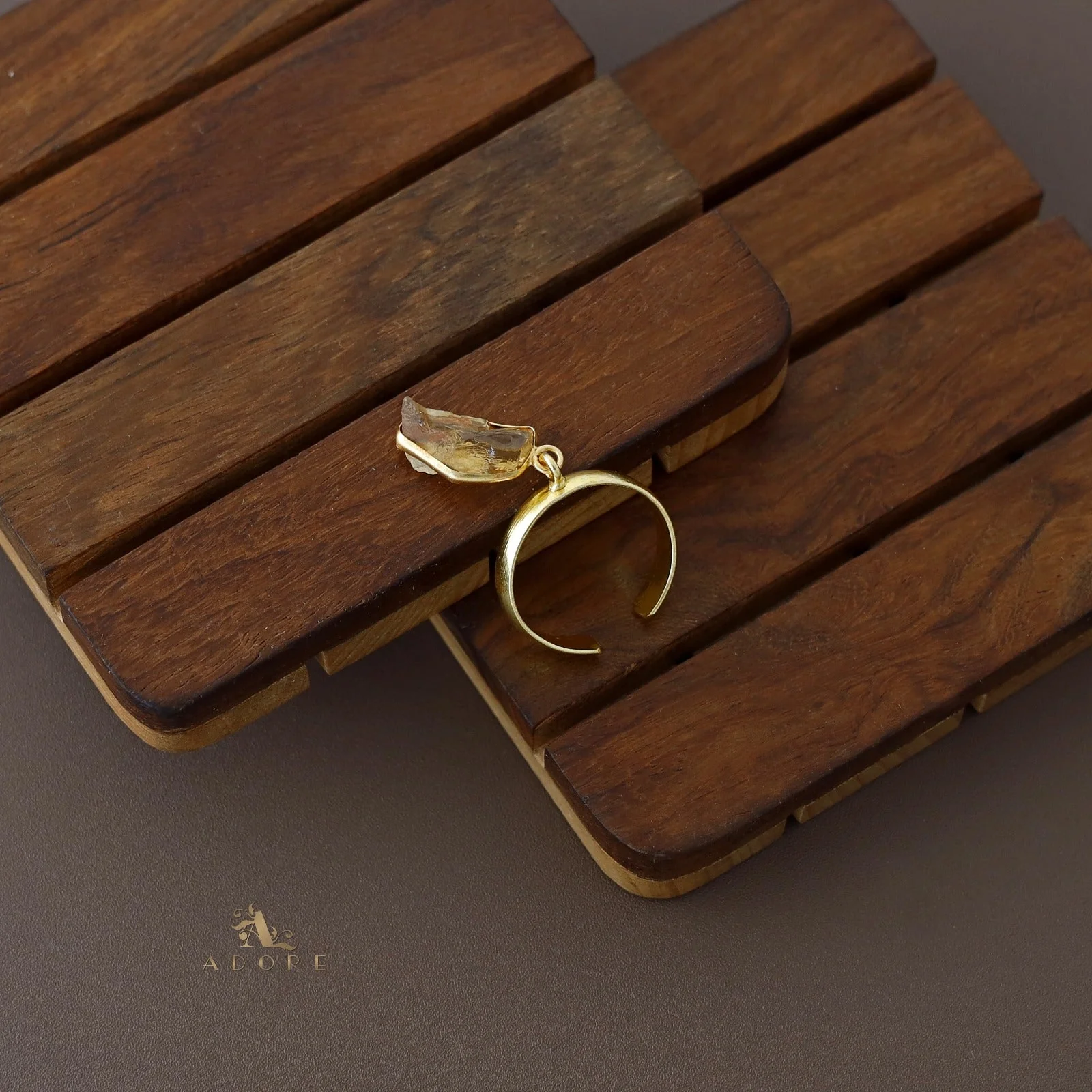 Mawar Hanging Raw Stone Ring - Image 4