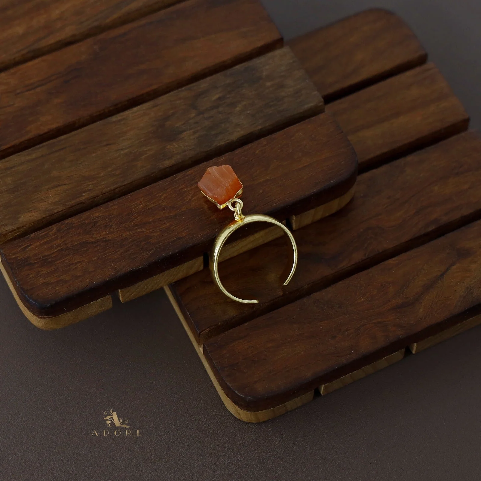Mawar Hanging Raw Stone Ring - Image 5