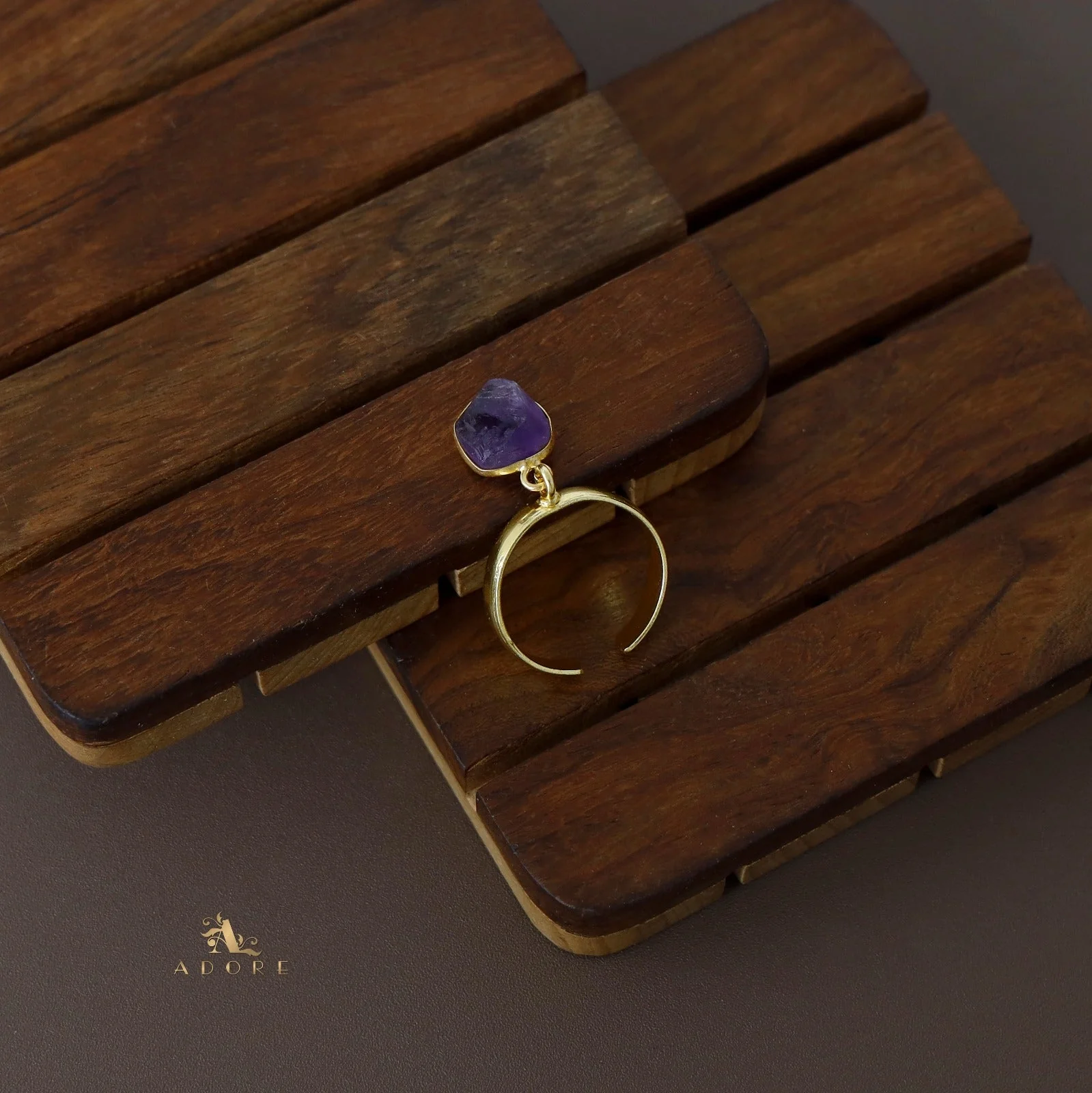 Mawar Hanging Raw Stone Ring - Image 6