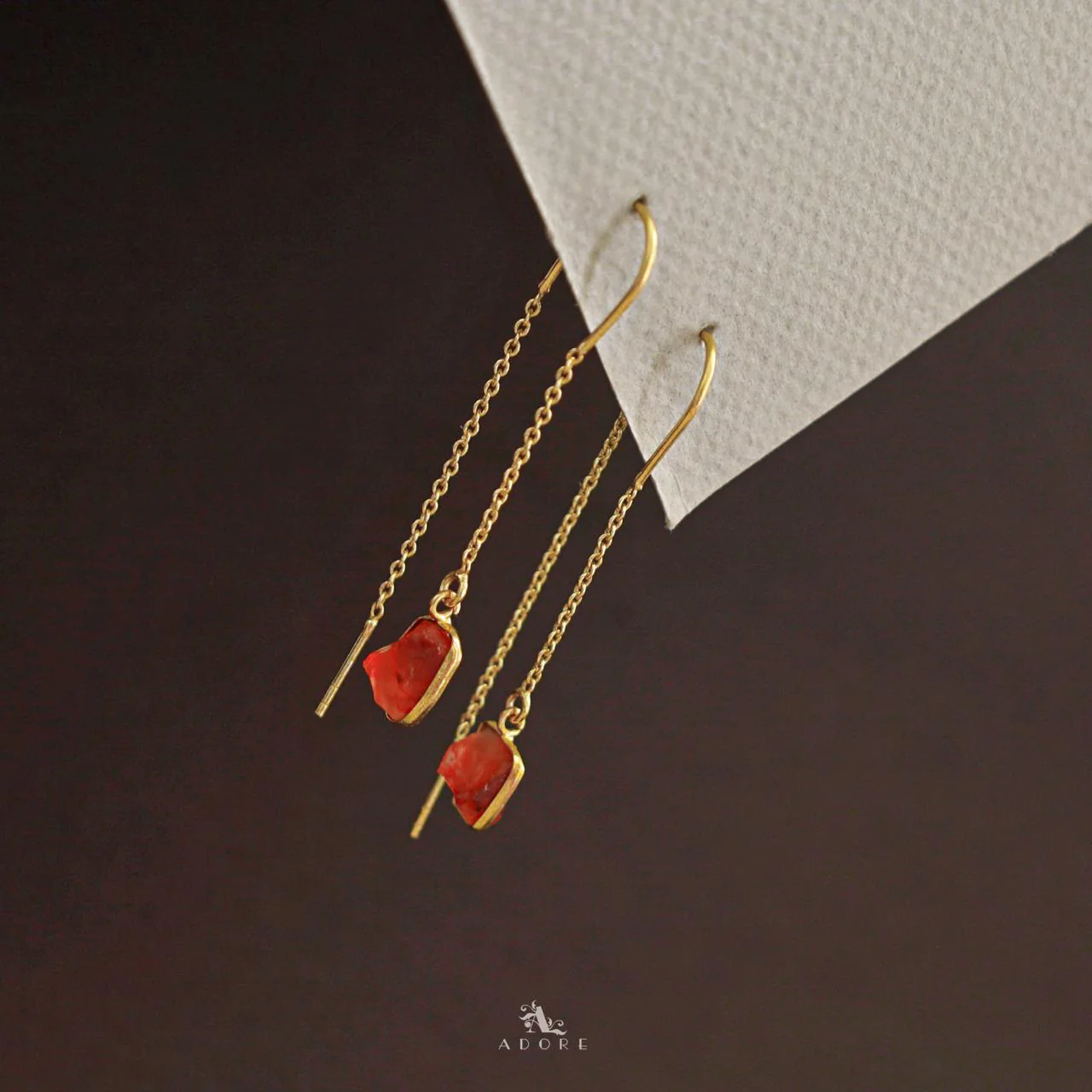 Mawar Raw Stone Needle and Thread Earring - Image 10