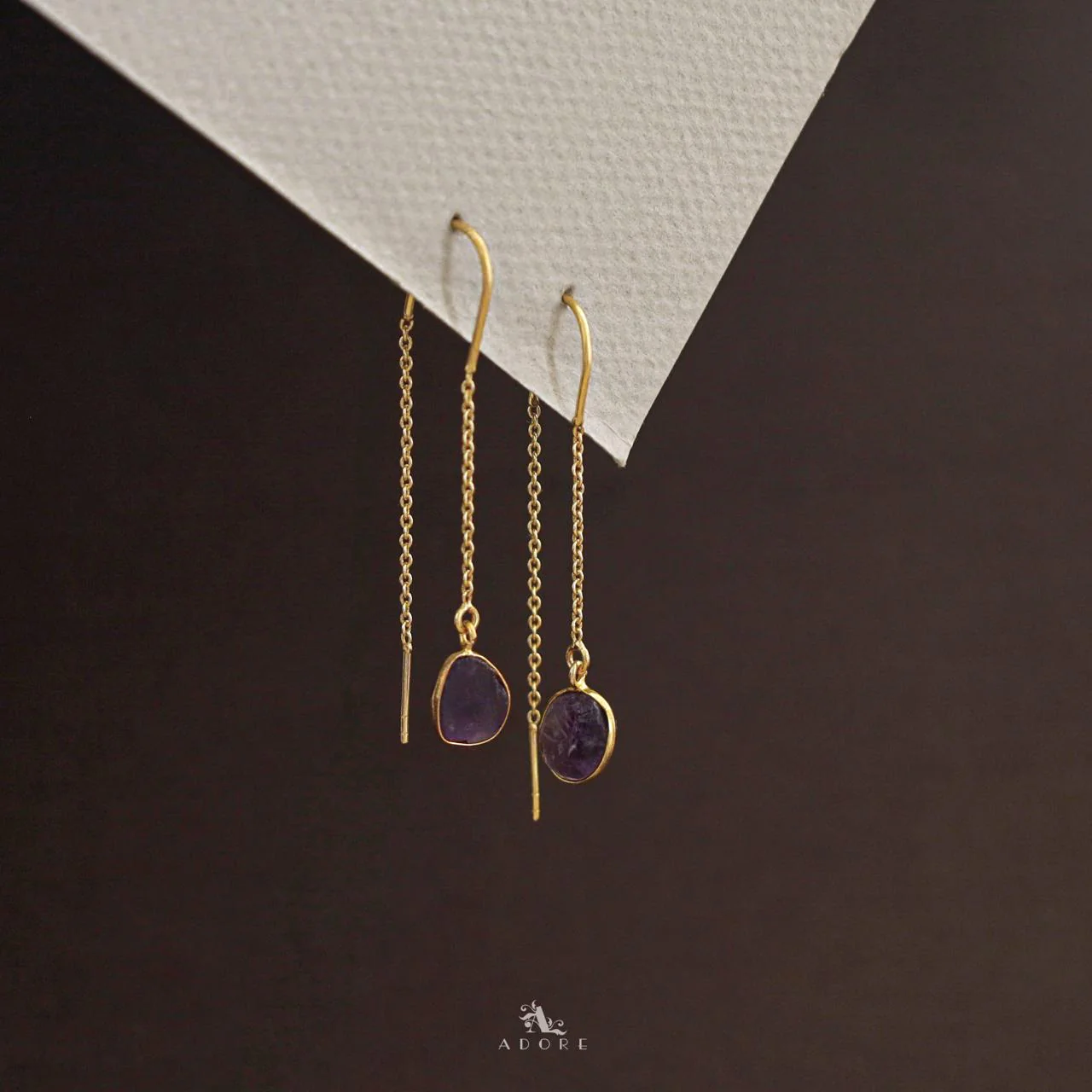 Mawar Raw Stone Needle and Thread Earring - Image 16
