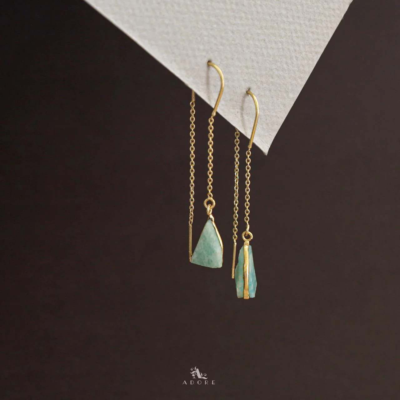 Mawar Raw Stone Needle and Thread Earring - Image 2