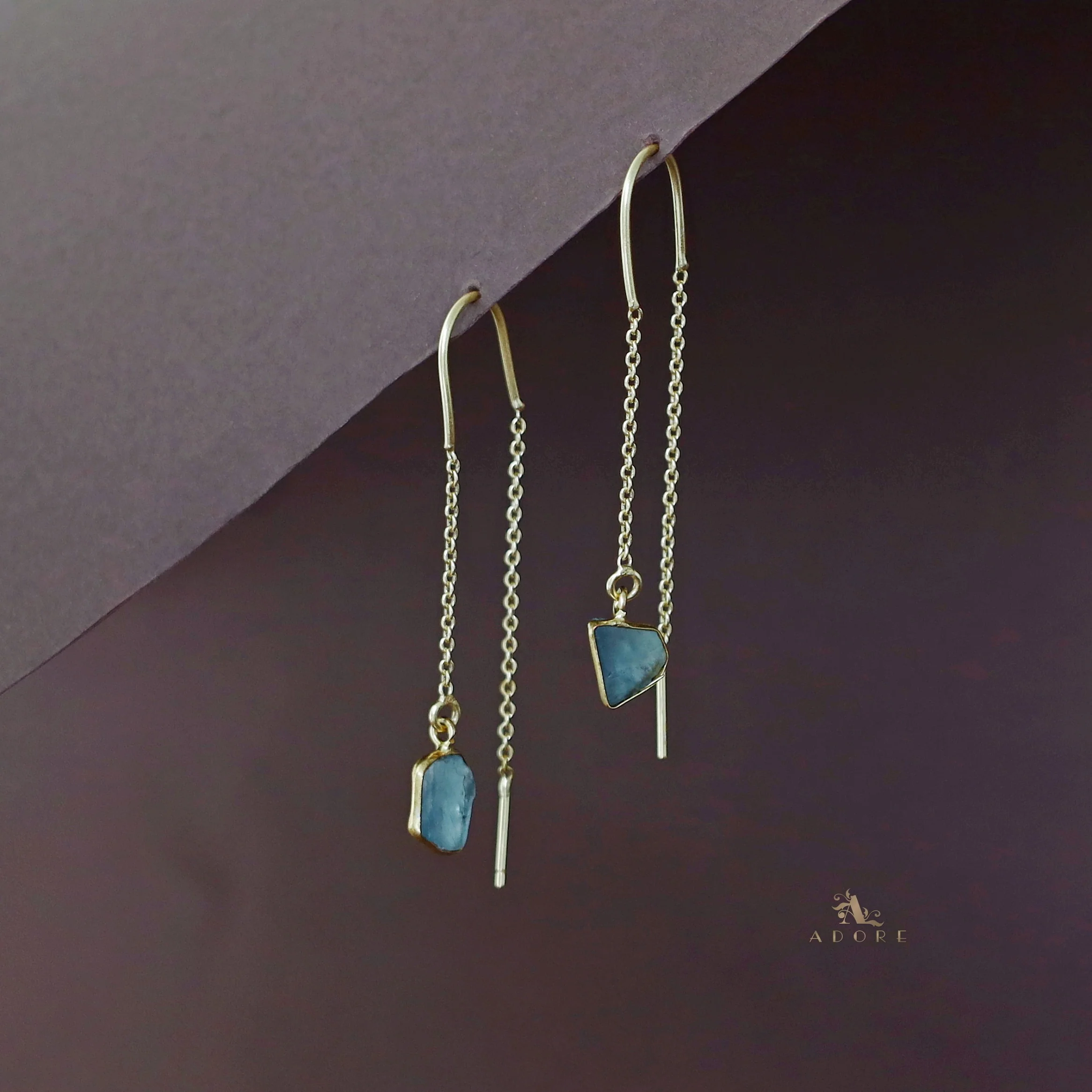 Mawar Raw Stone Needle and Thread Earring - Image 20