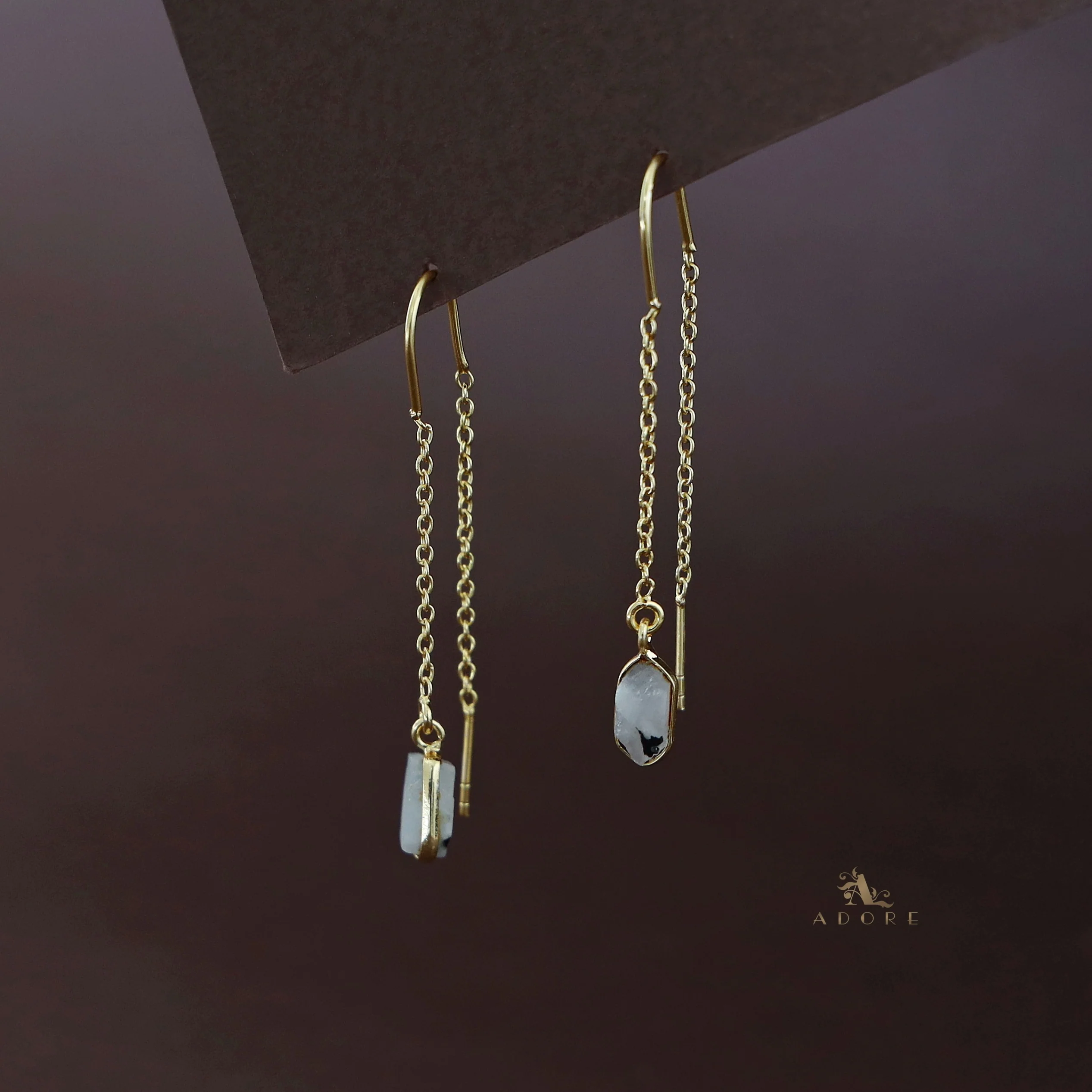 Mawar Raw Stone Needle and Thread Earring - Image 22