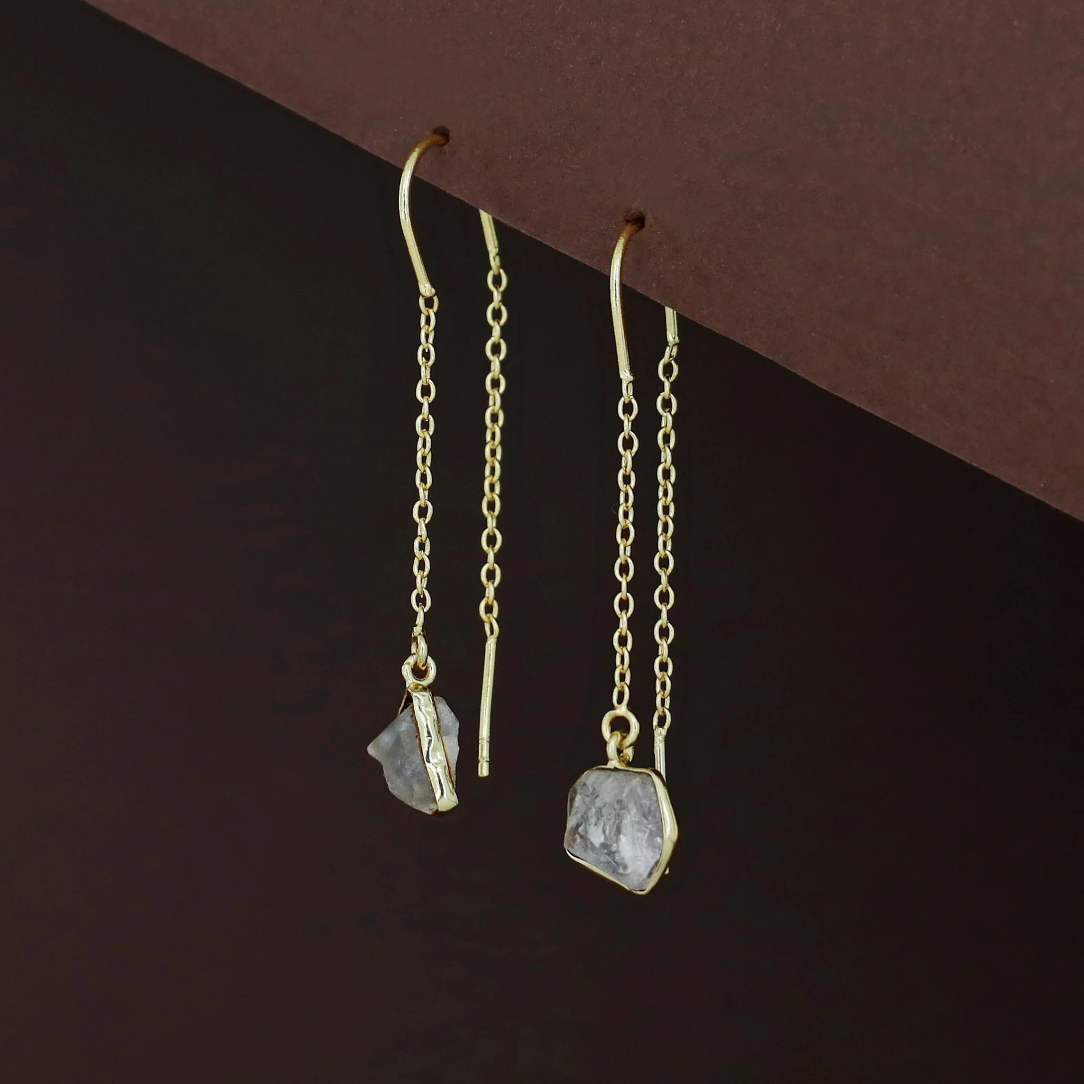 Mawar Raw Stone Needle and Thread Earring - Image 29