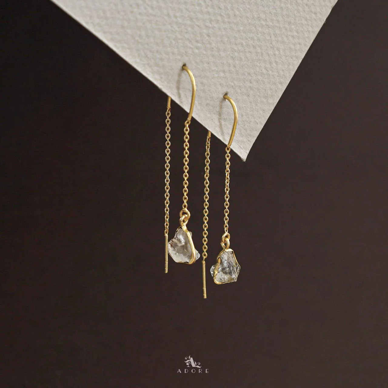 Mawar Raw Stone Needle and Thread Earring - Image 3
