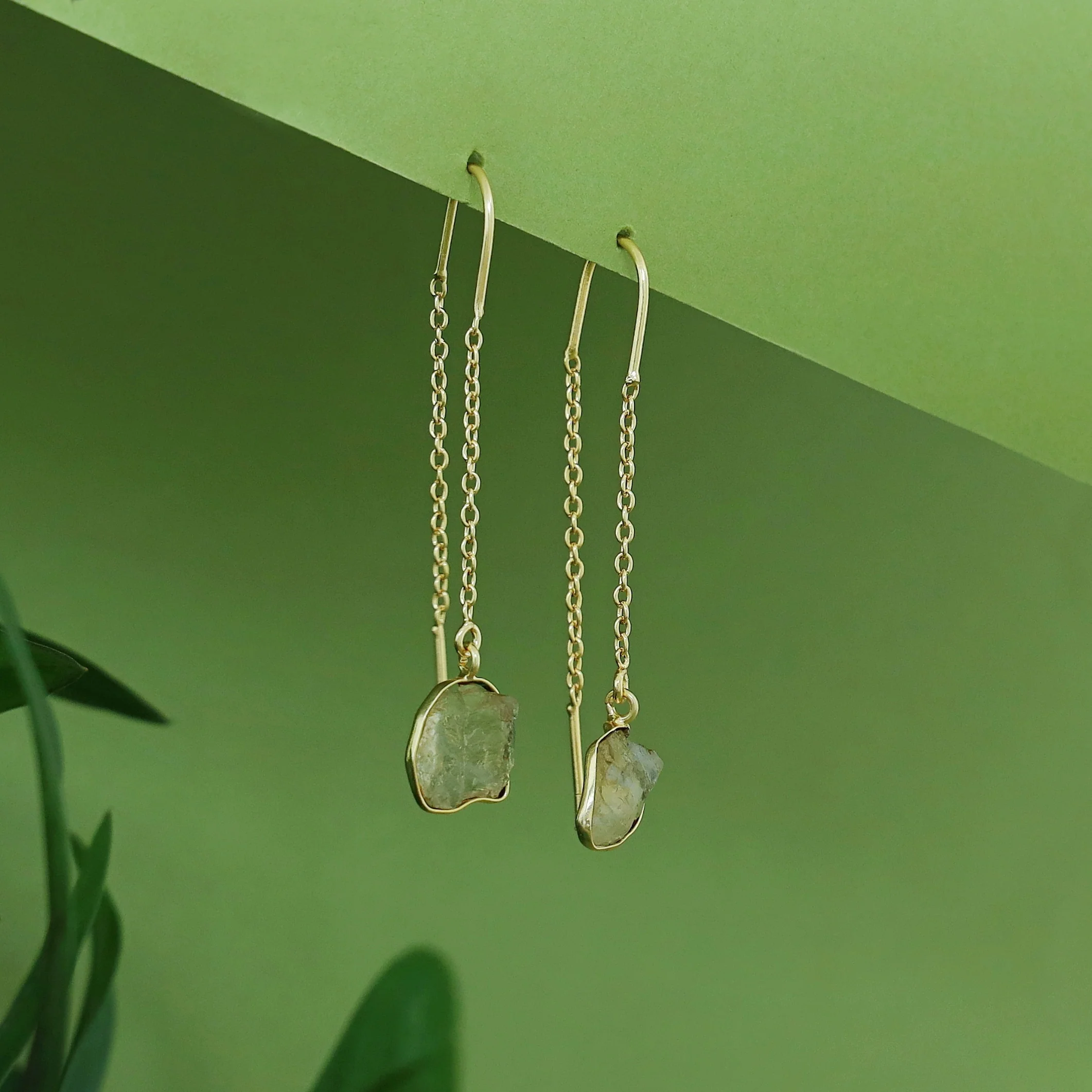 Mawar Raw Stone Needle and Thread Earring - Image 33