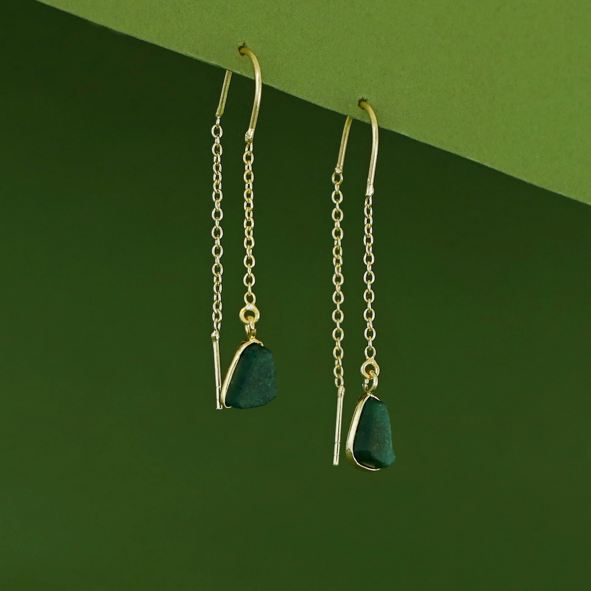 Mawar Raw Stone Needle and Thread Earring - Image 36