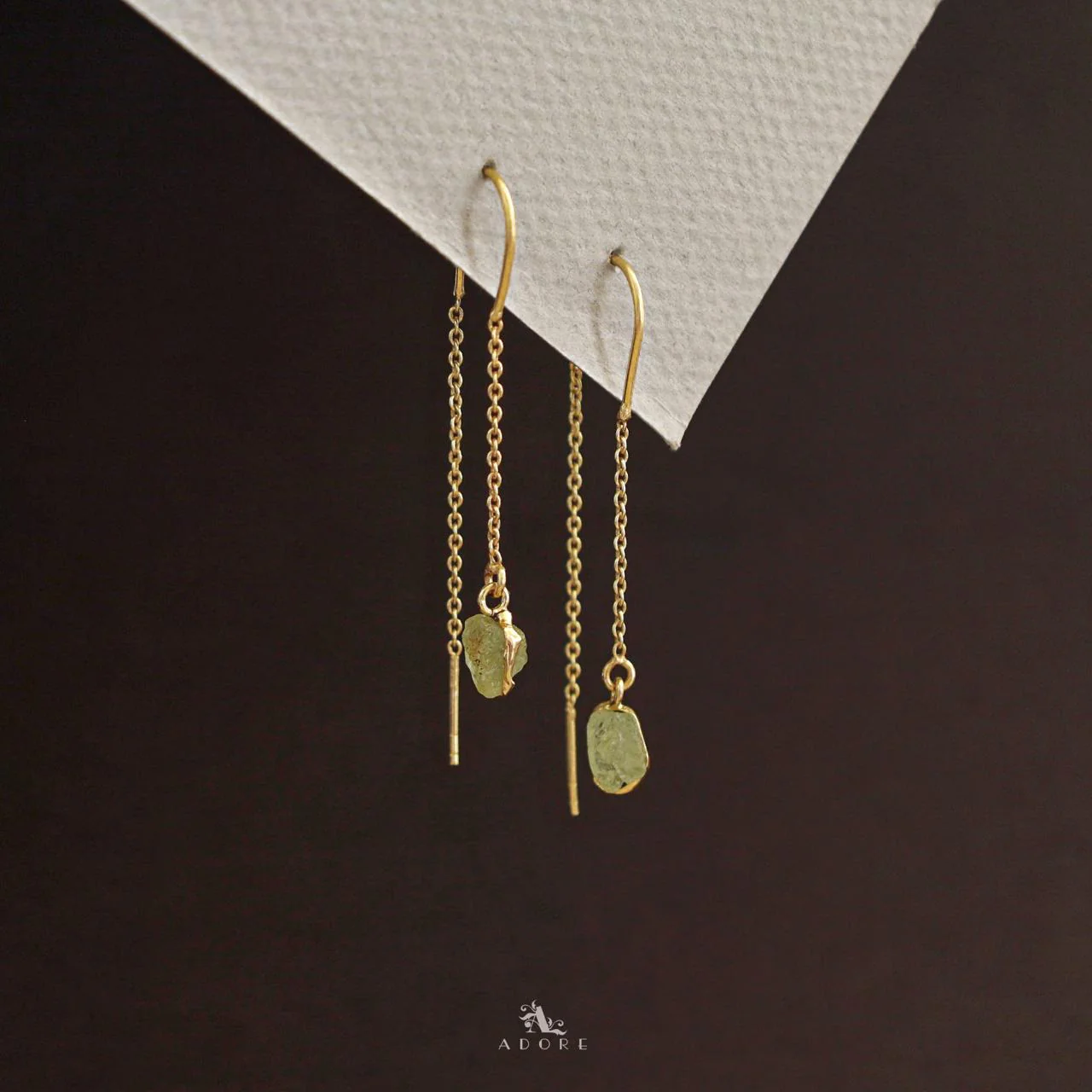 Mawar Raw Stone Needle and Thread Earring - Image 4