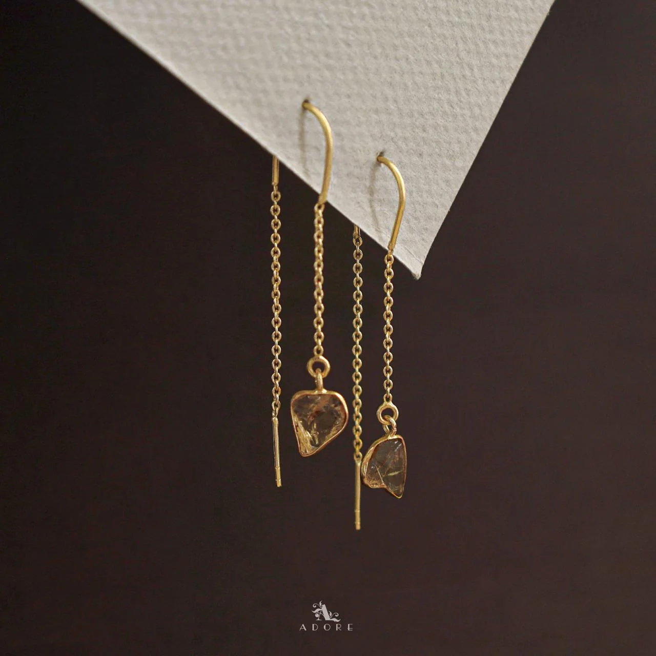 Mawar Raw Stone Needle and Thread Earring - Image 5