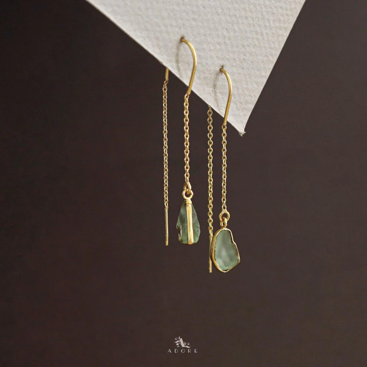 Mawar Raw Stone Needle and Thread Earring - Image 6