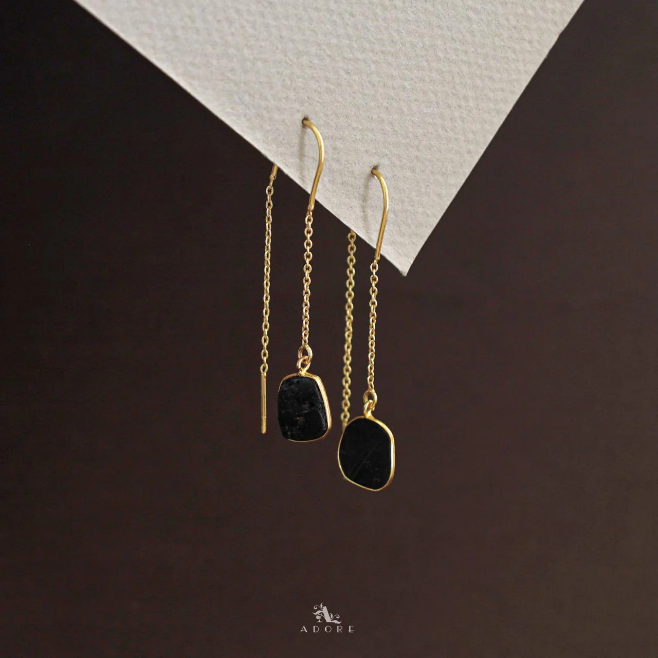 Mawar Raw Stone Needle and Thread Earring - Image 8
