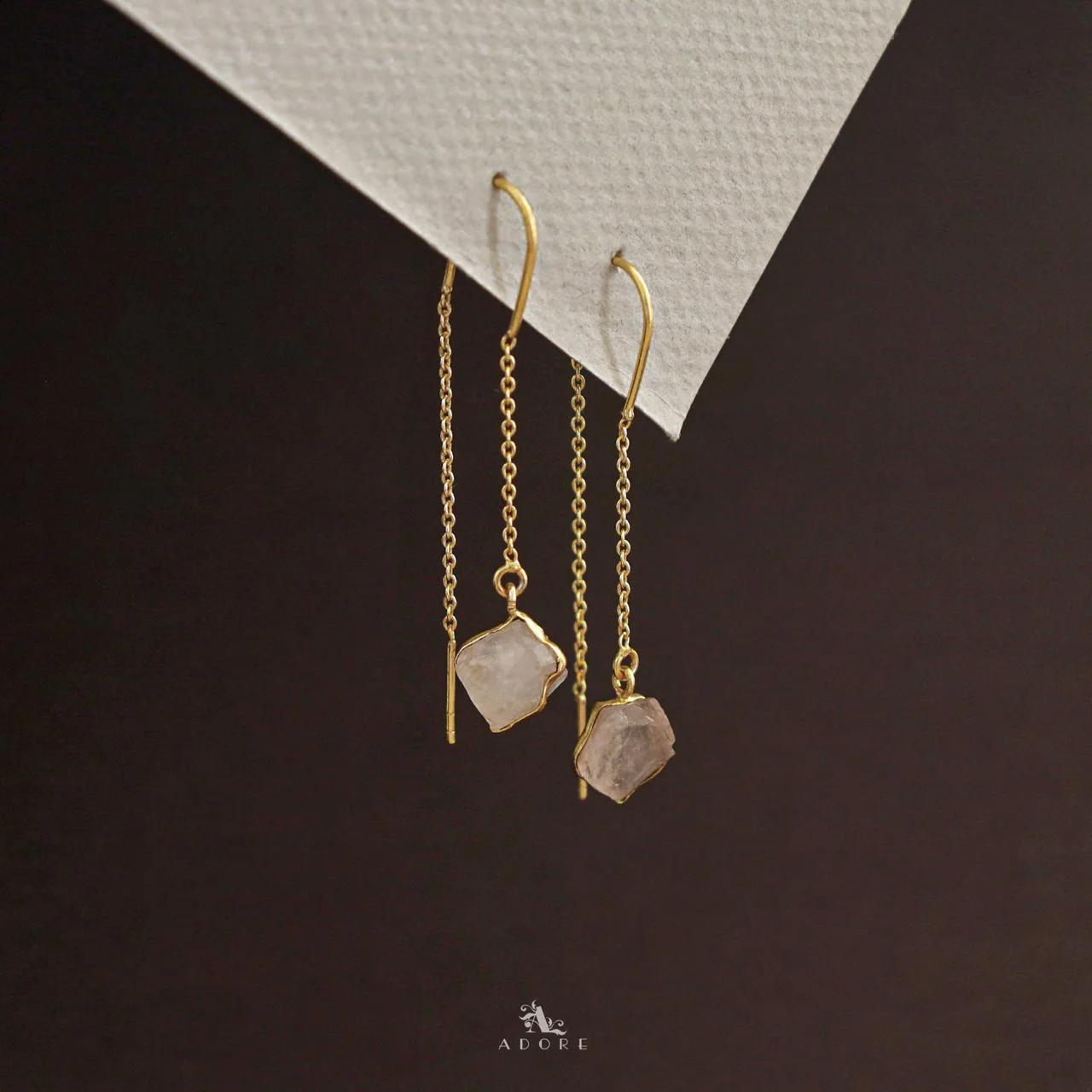 Mawar Raw Stone Needle and Thread Earring - Image 9