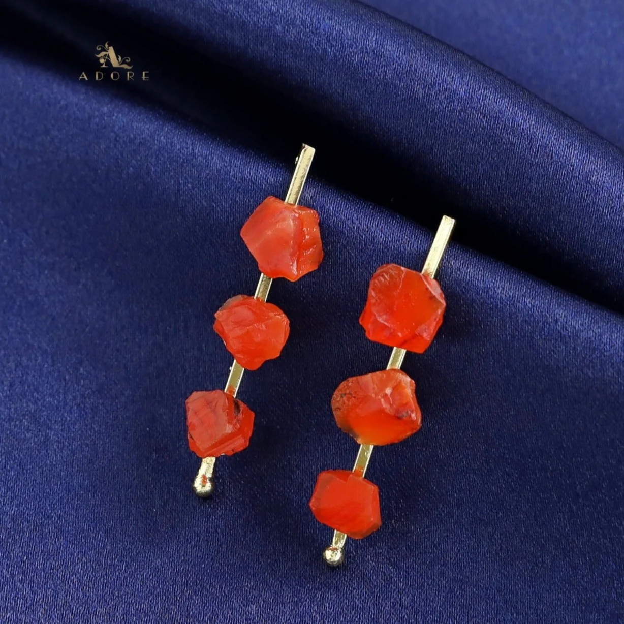 Mawar Tri Raw Stone Stick Earring - Image 12