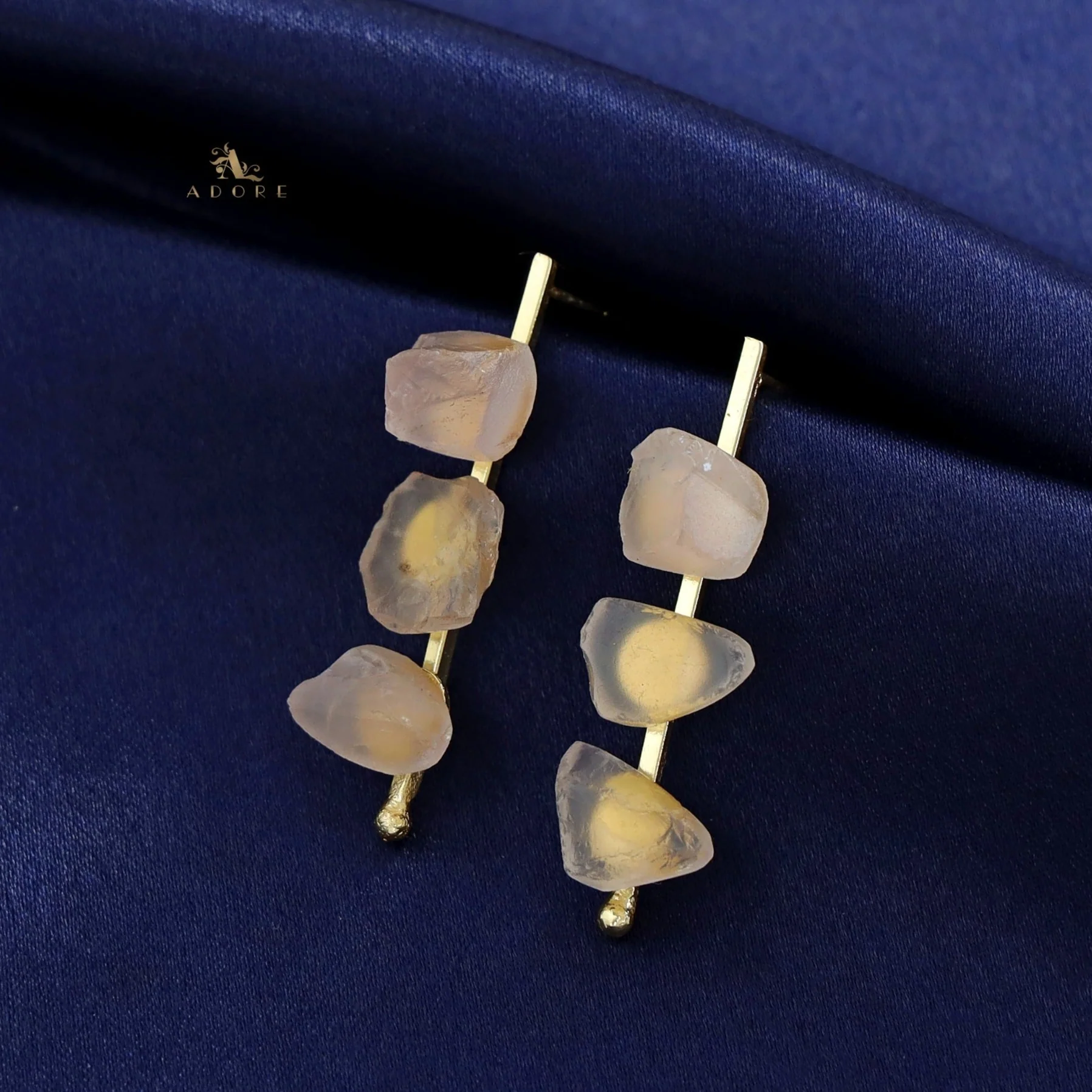 Mawar Tri Raw Stone Stick Earring - Image 15