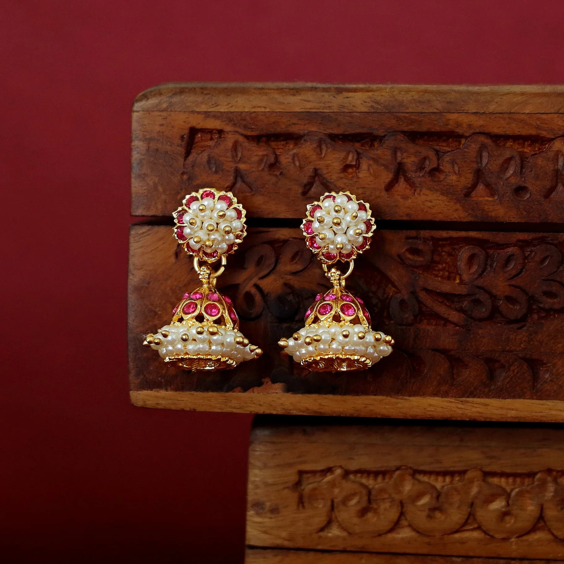Maya Cluster Pear 2 In 1 Jhumka - Image 2
