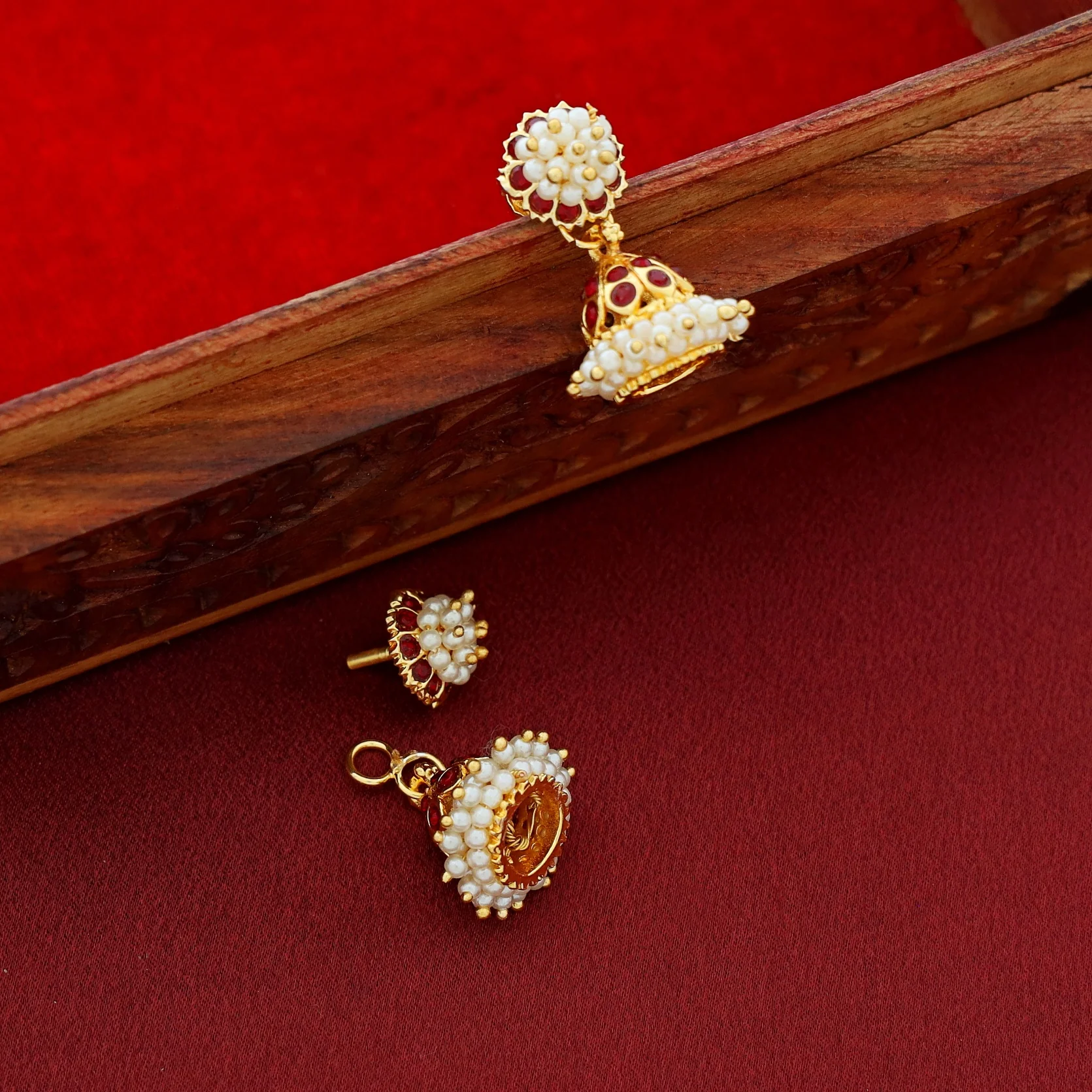 Maya Cluster Pear 2 In 1 Jhumka - Image 4