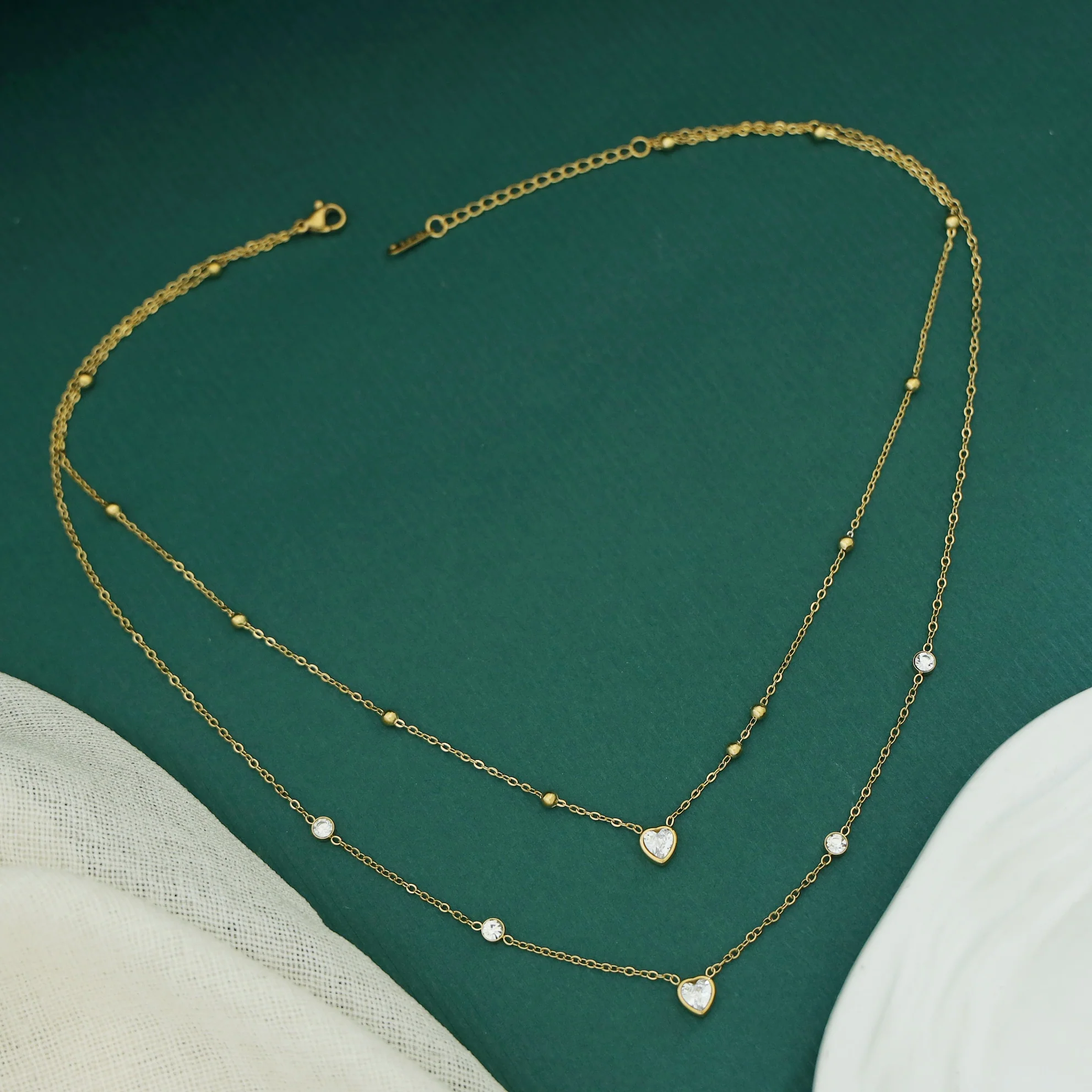 Maybelle 2 Layer Glossy Heart + Round Neckpiece - Image 4