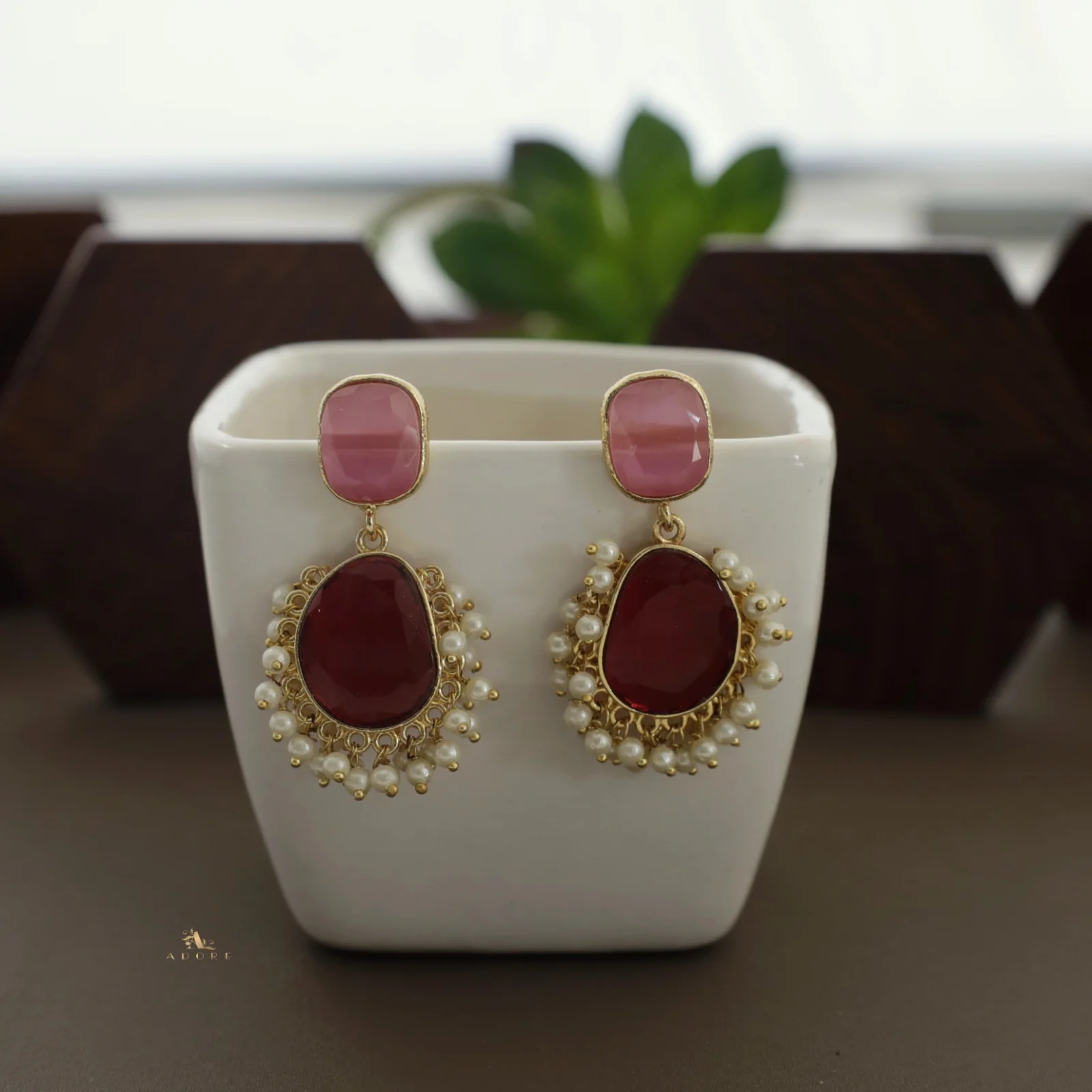 Meara Glossy Cluster Pearl Earring - Image 11