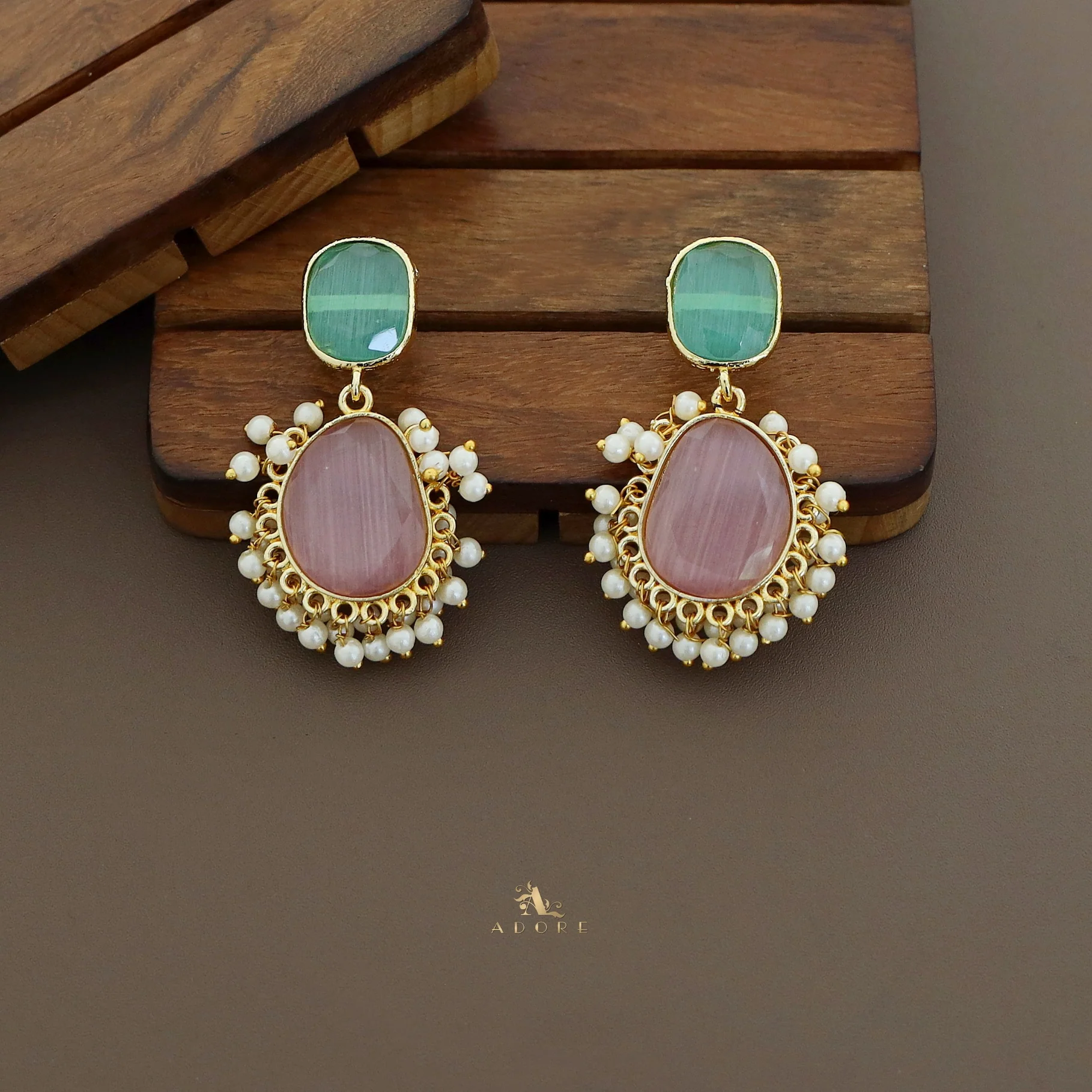Meara Glossy Cluster Pearl Earring - Image 16