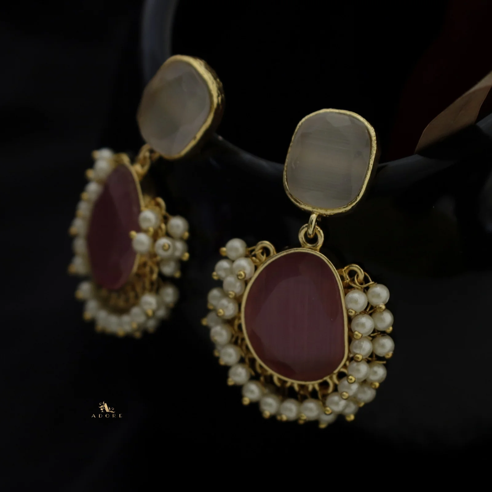Meara Glossy Cluster Pearl Earring - Image 19