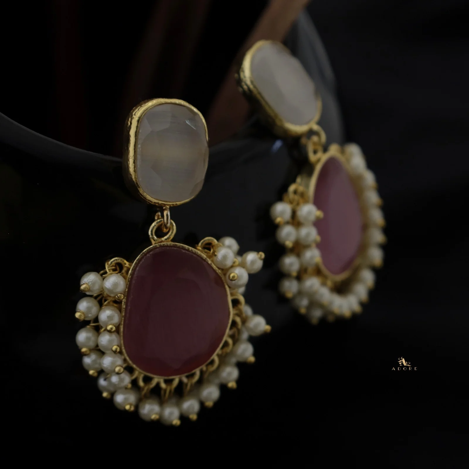 Meara Glossy Cluster Pearl Earring - Image 20