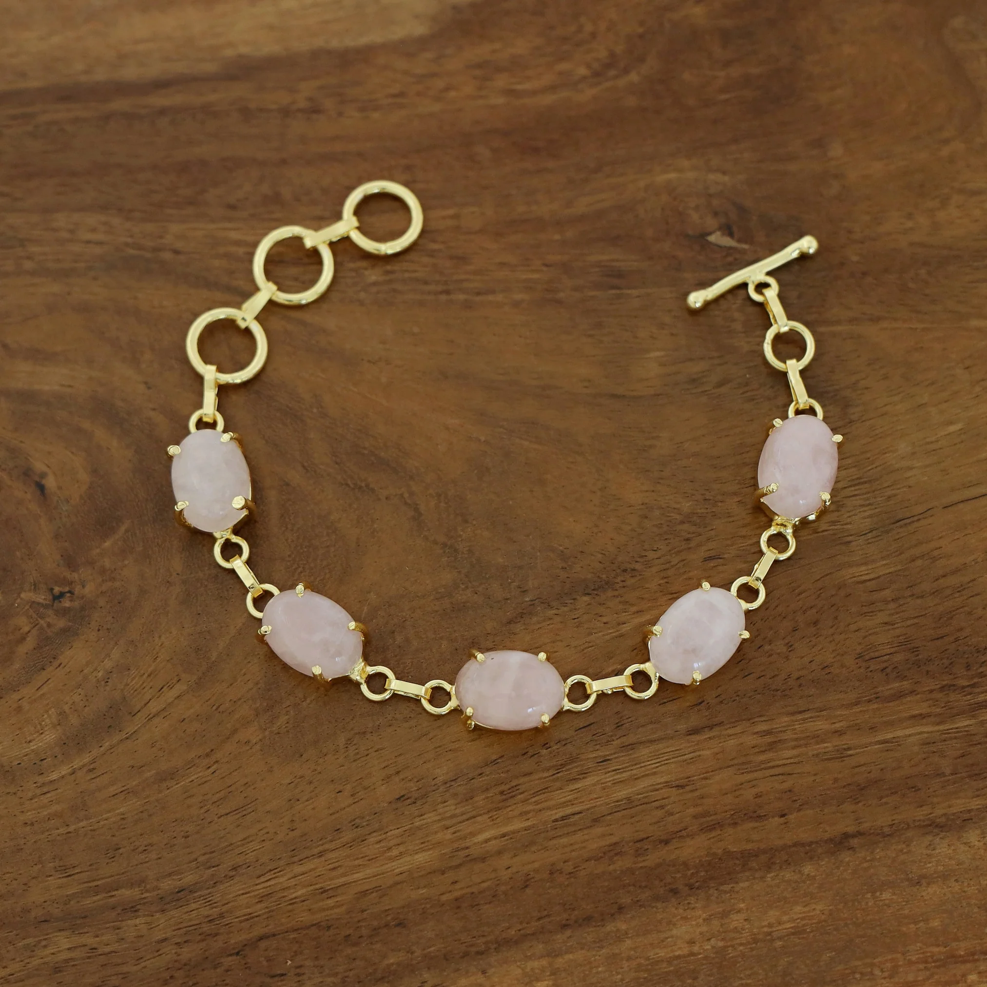 Mebal Golden Oval Natural Stone Claw Bracelet - Image 5