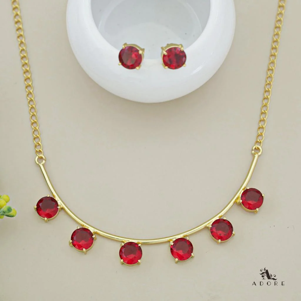Mejuri Glossy 6 Stone Moon Neckpiece With Stud - Image 2