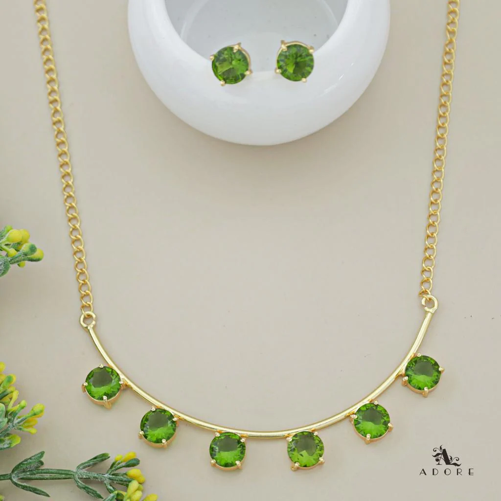 Mejuri Glossy 6 Stone Moon Neckpiece With Stud - Image 4