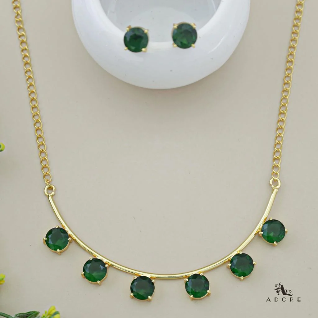 Mejuri Glossy 6 Stone Moon Neckpiece With Stud - Image 5