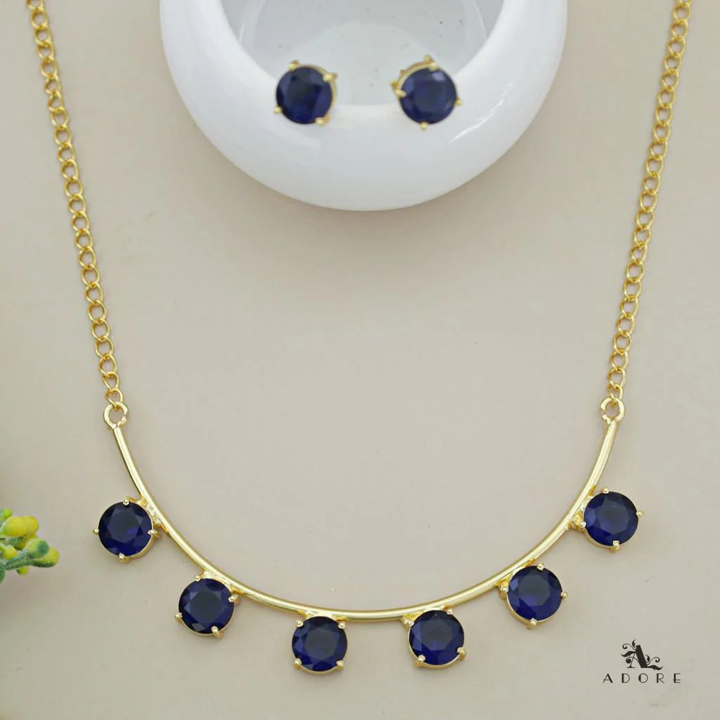 Mejuri Glossy 6 Stone Moon Neckpiece With Stud - Image 6