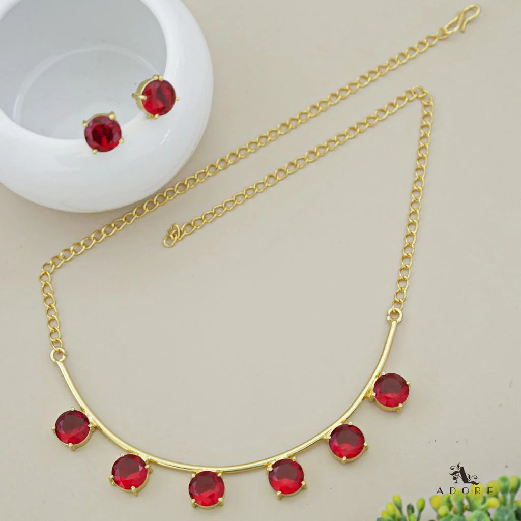 Mejuri Glossy 6 Stone Moon Neckpiece With Stud - Image 8
