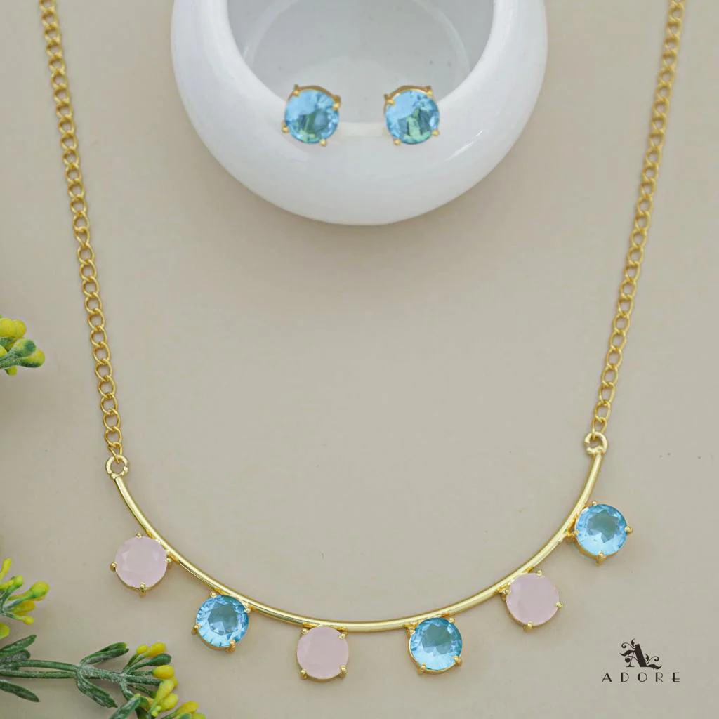 Mejuri Glossy 6 Stone Moon Neckpiece With Stud - Image 9