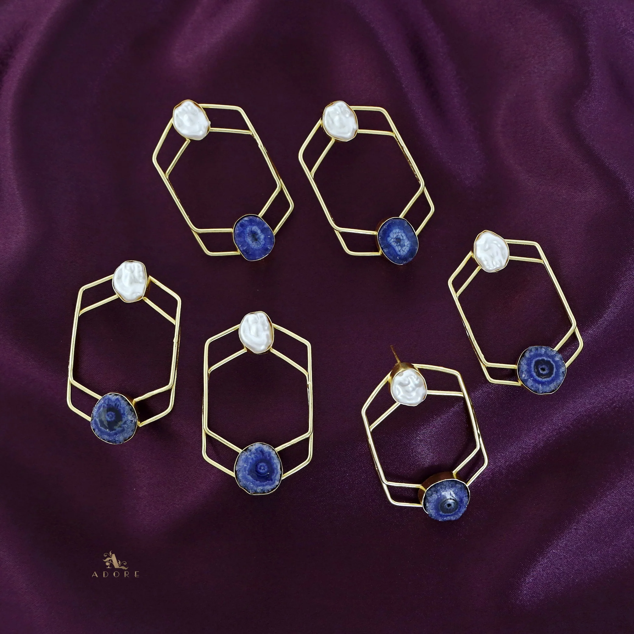 Mellanie Golden Baroque + Solar Agate Earring - Image 12