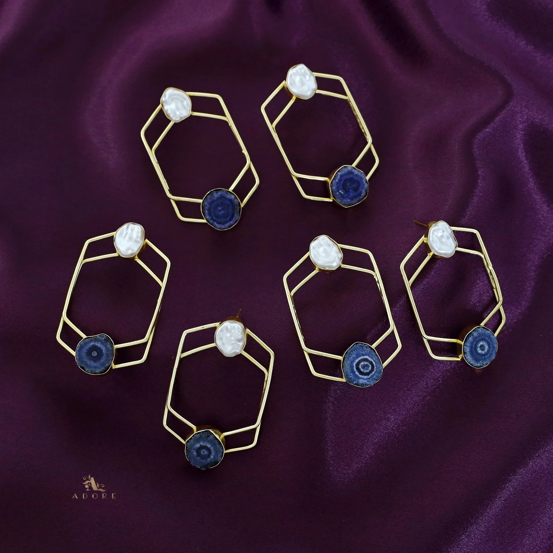 Mellanie Golden Baroque + Solar Agate Earring - Image 14