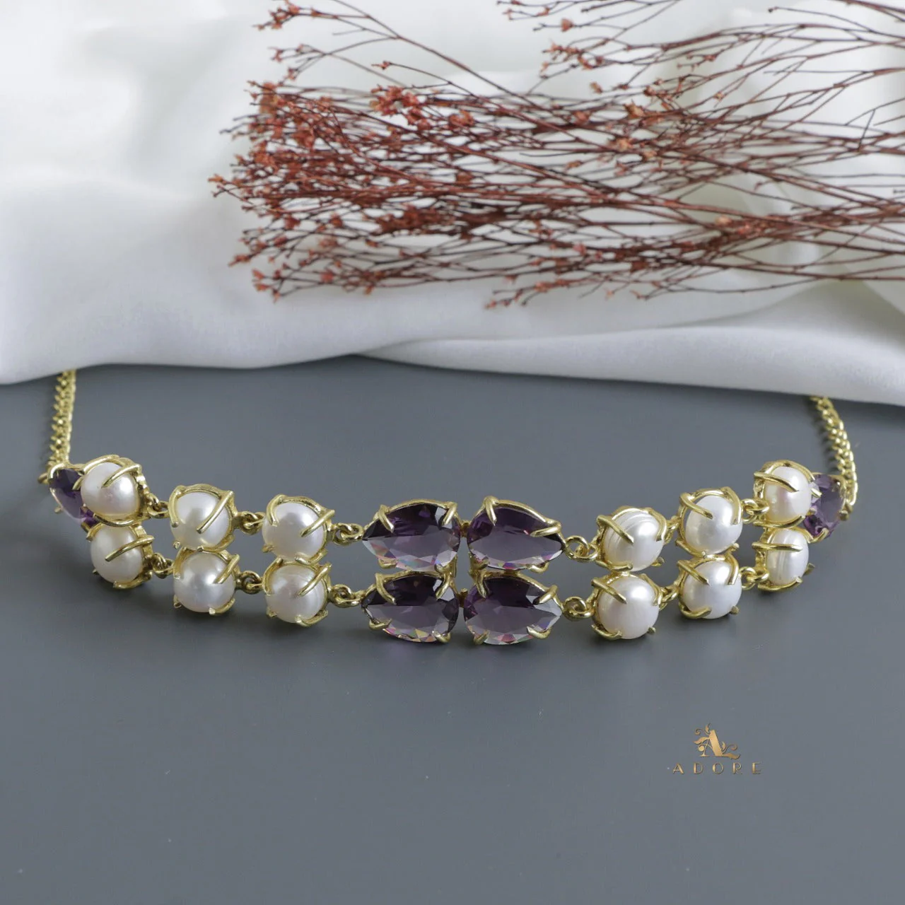 Melvina Glossy + Fresh Water Pearl Choker - Image 2