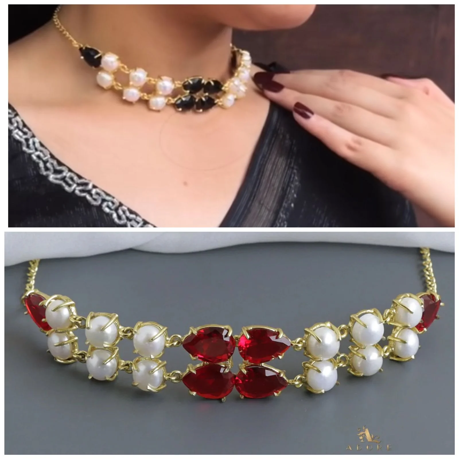 Melvina Glossy + Fresh Water Pearl Choker - Image 3