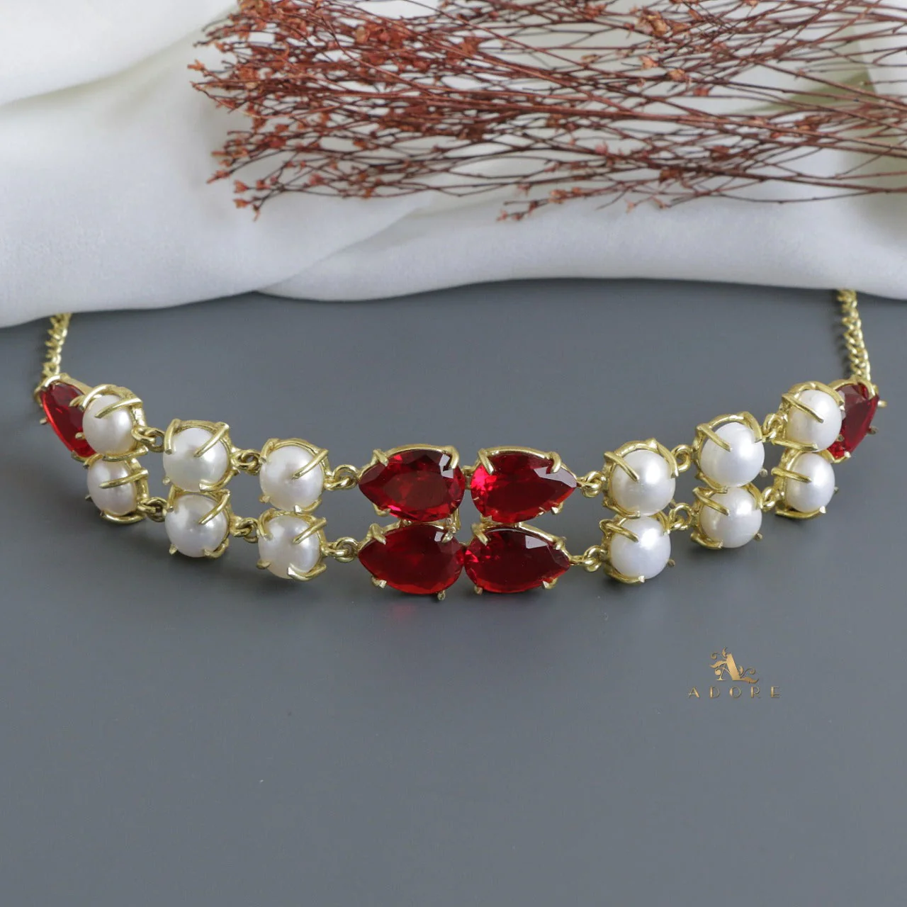 Melvina Glossy + Fresh Water Pearl Choker - Image 5